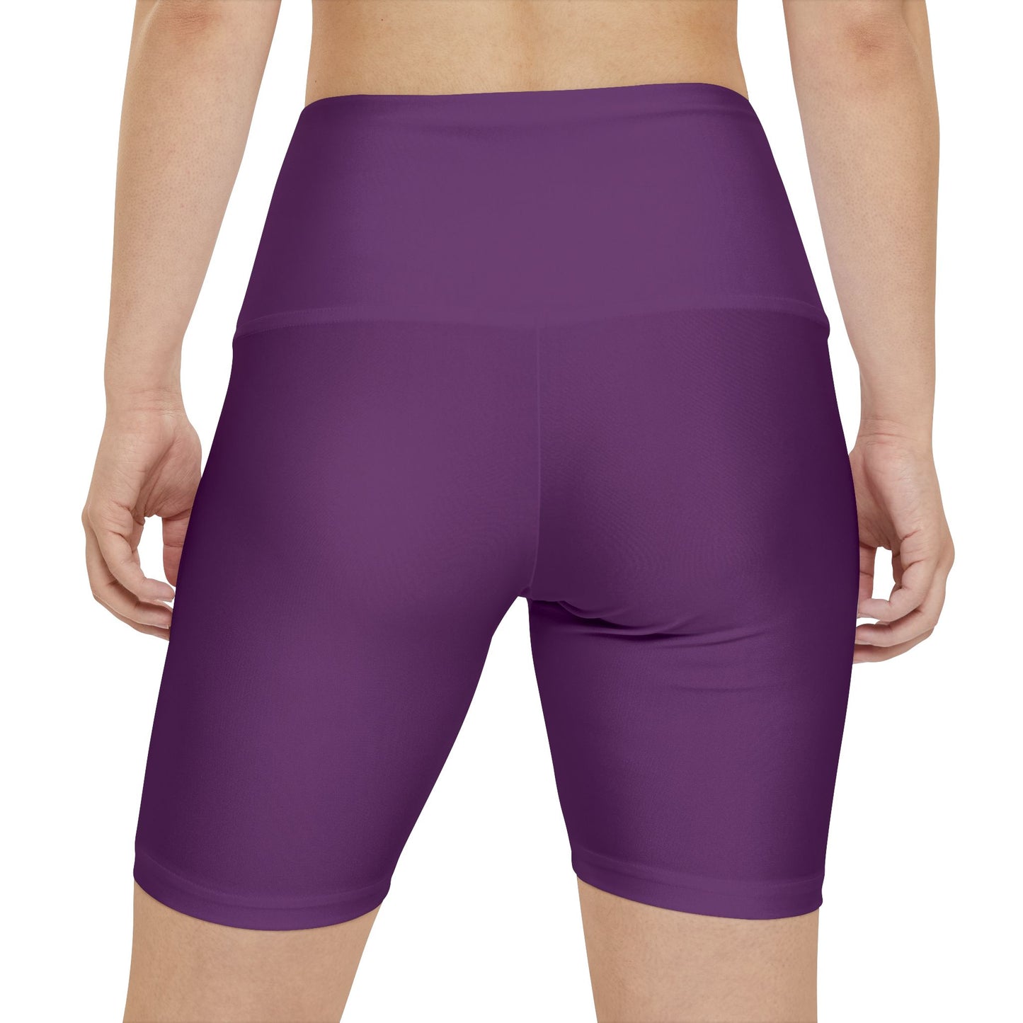 Velvet Purple Women's Workout Shorts — Solid High-Waist Biker Shorts for Exercise & Everyday Wear