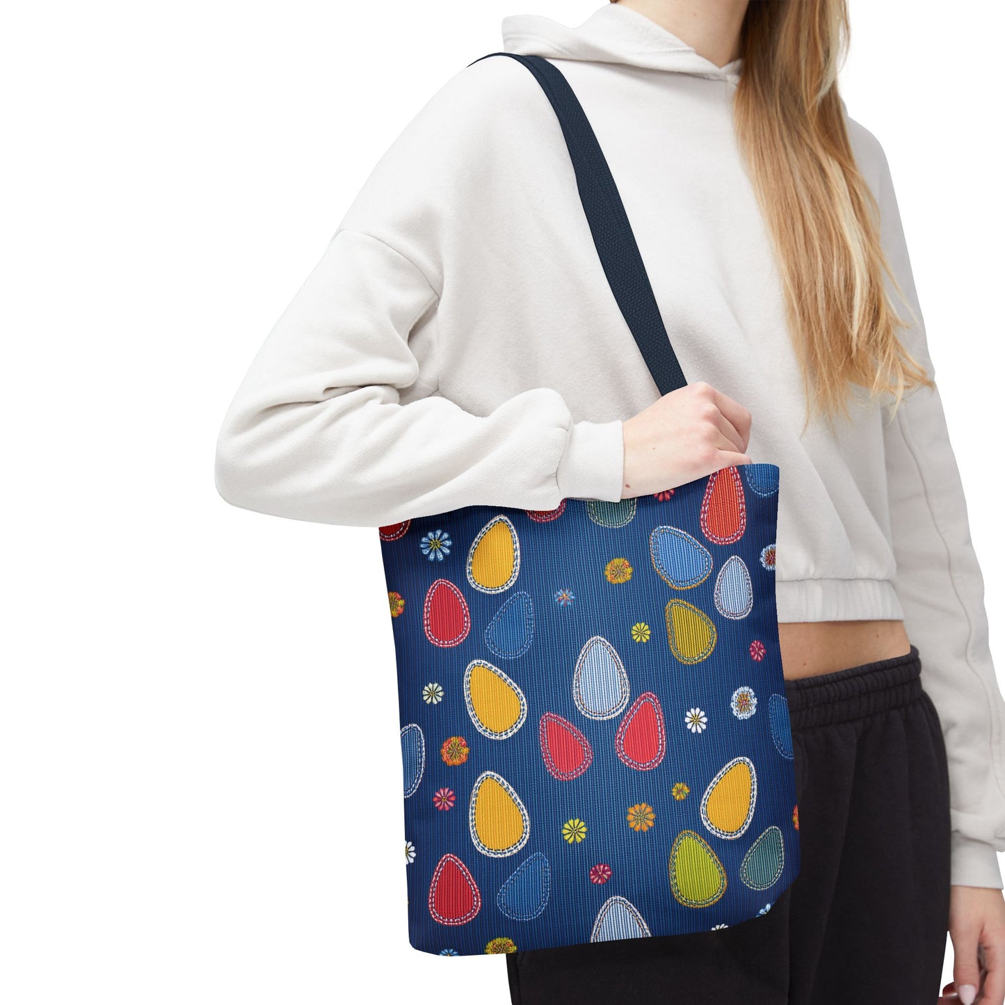 Easter Graphic Design Denim Fabric Imitation Print Unisex Canvas Bag Poly Spun 3 Sizes Tote Bag 204-13