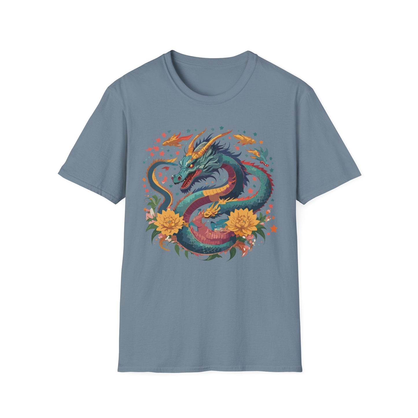 Dragon Graphic Unisex 100 Cotton Tee with Animal Artwork Design 7