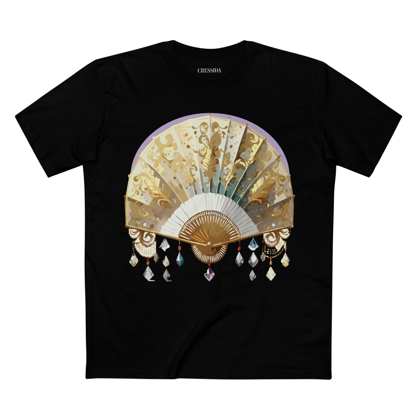 Antique Fan Graphic Design T-Shirt Unisex 100 Cotton Floral Carnival Artwork Tee 28