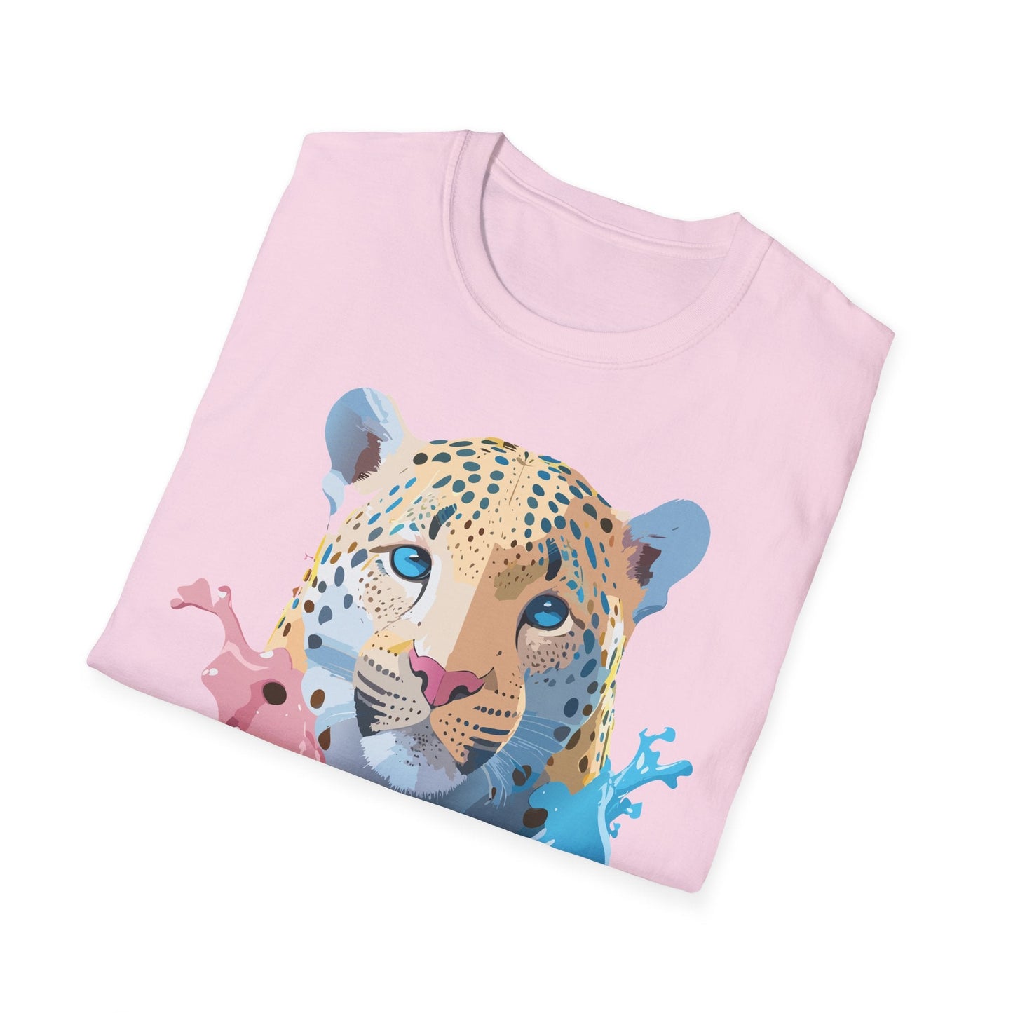 Unisex Cheetah Print Gildan Softstyle 64000 Short Sleeve T Shirt