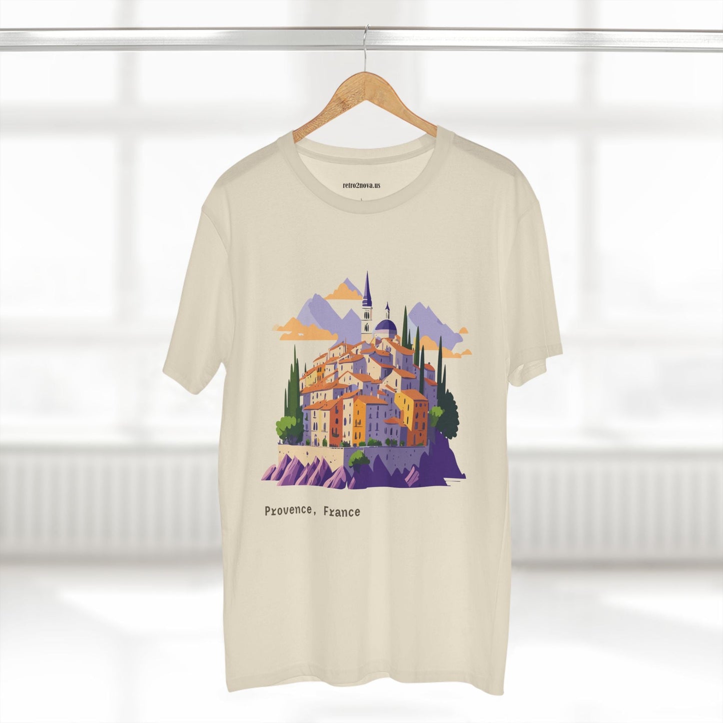 Provence Travel Shirt Unisex Premium Cotton Tee With Original Art By Retro2Nova TT66