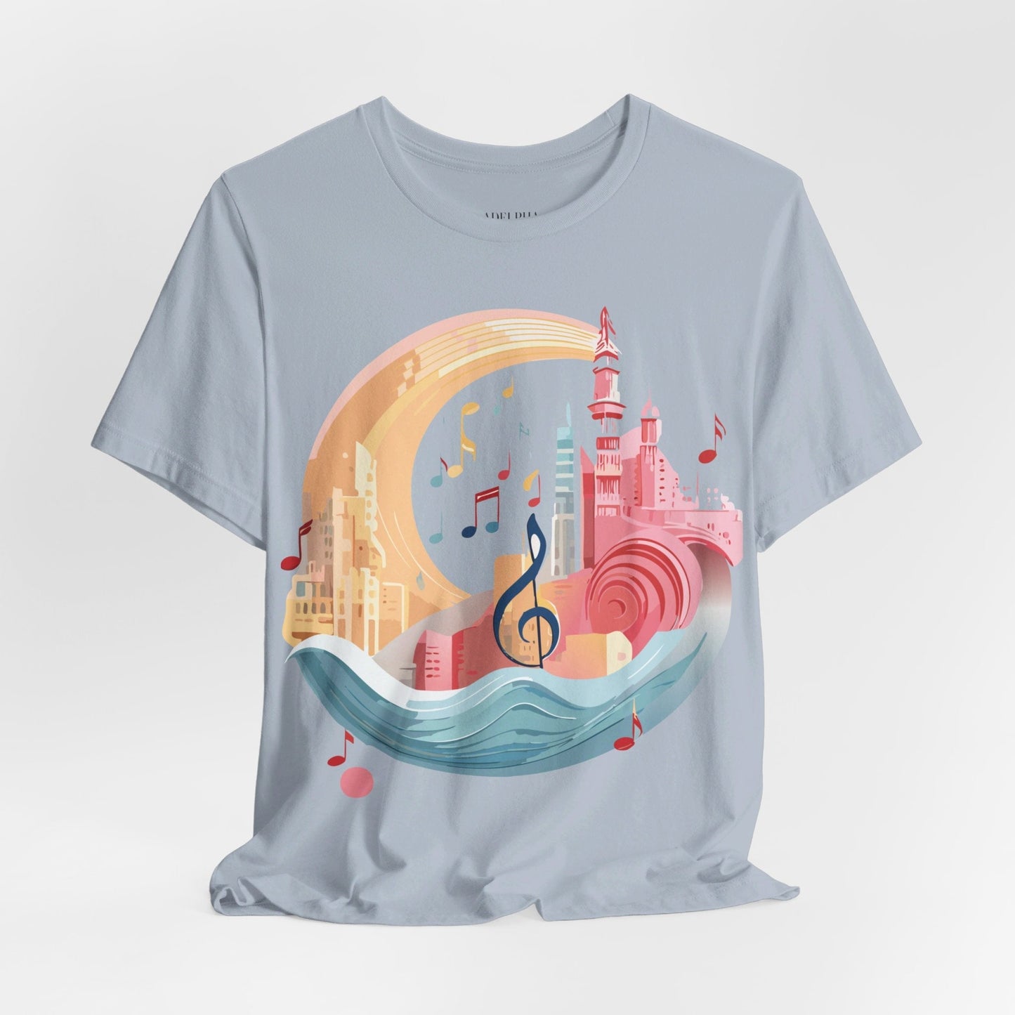 Music Graphic T Shirt Unisex Jersey Short Sleeve Art Design by Adelpha Vintage Inspired Tee