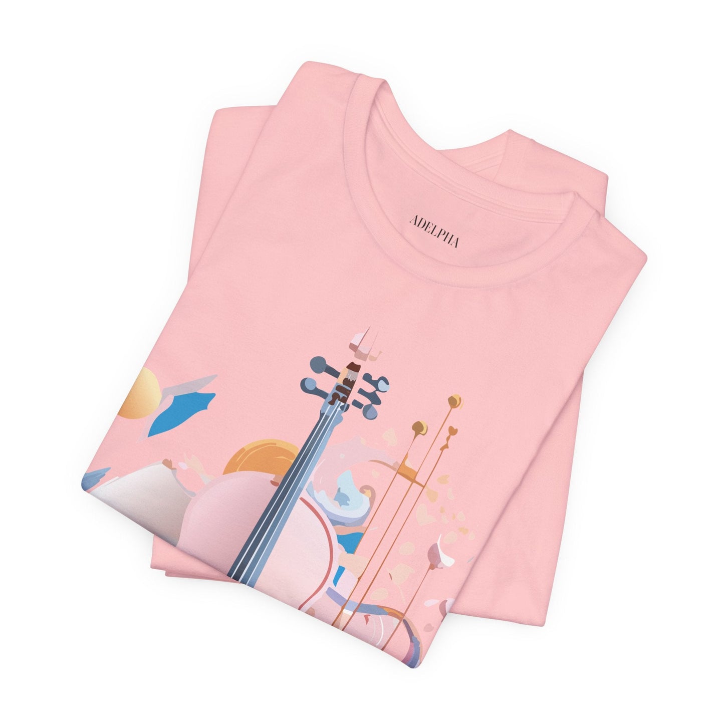 Music Graphic Unisex 100 Cotton Vintage Art with Musical Elements Tee 16