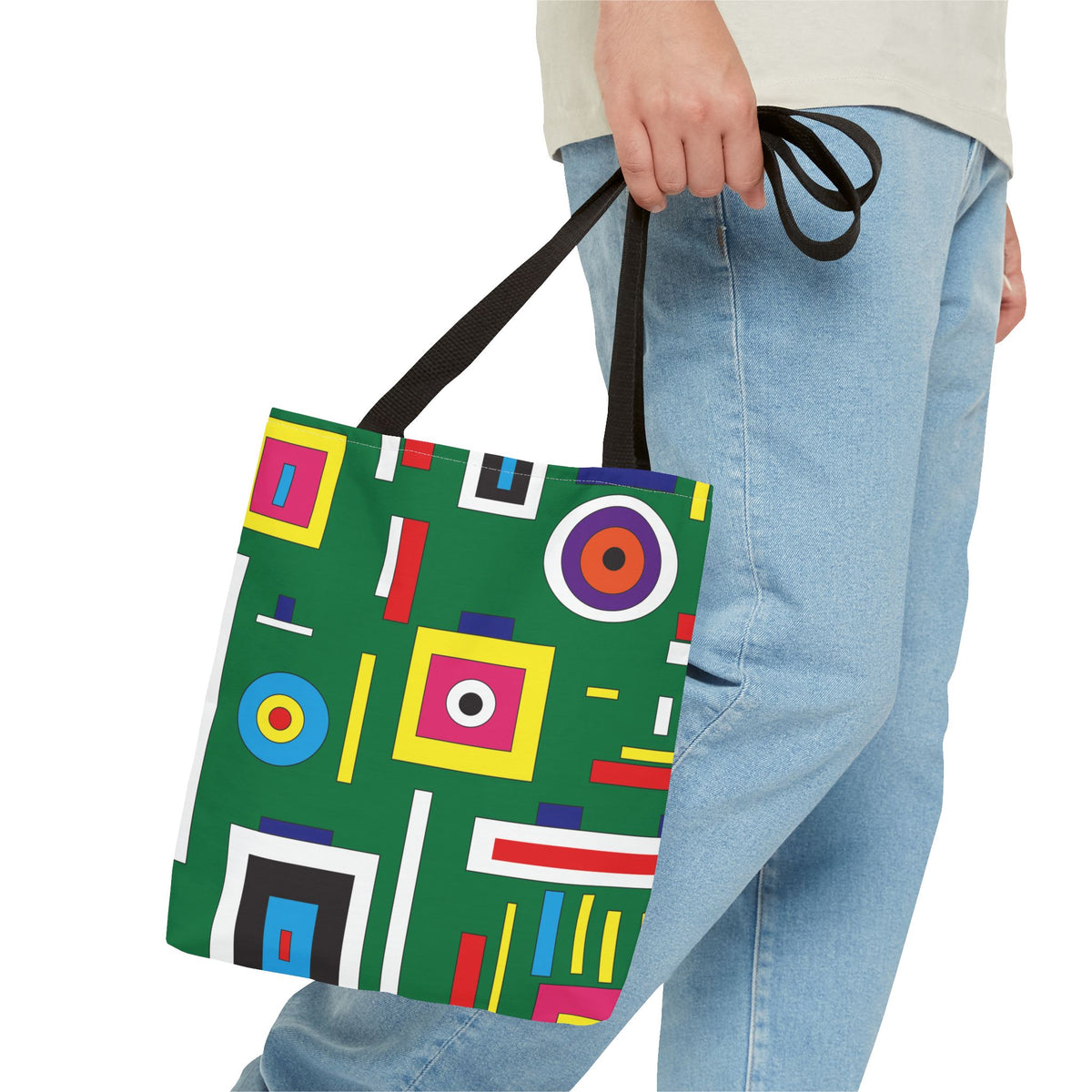 Bolsa de lona con estampados abstractos 