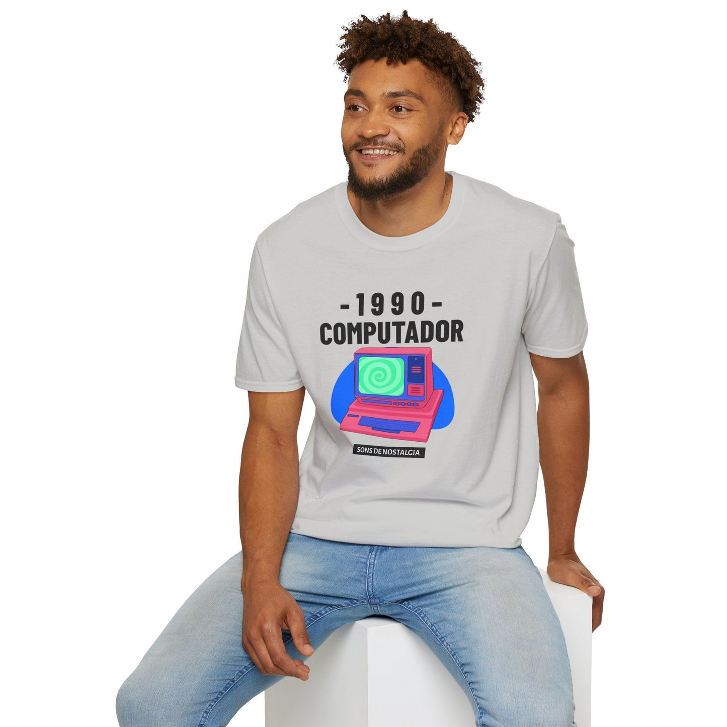 1990 Computador Retro T-Shirt Unisex Cotton Vintage Computer Graphic Tee