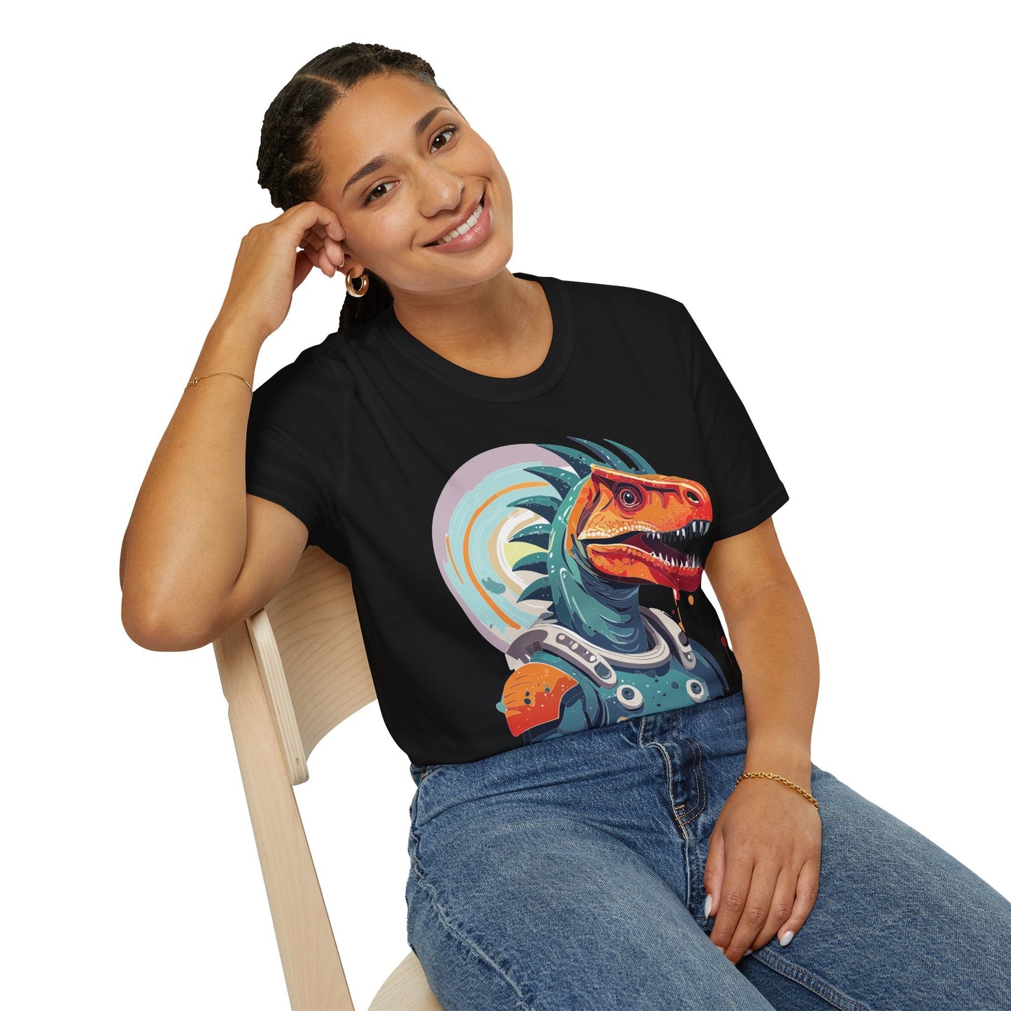 Unisex Gildan Softstyle 64000 Alien T Shirt With Cosmos Space Alien Art Graphic Tee