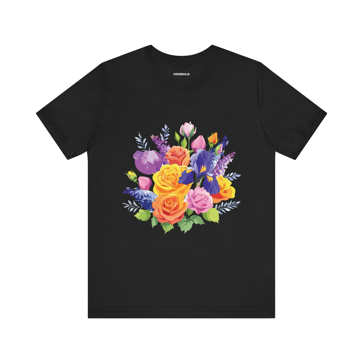 Floral Graphic Unisex Cotton Bella+Canvas Tee with Flowers Design ab103