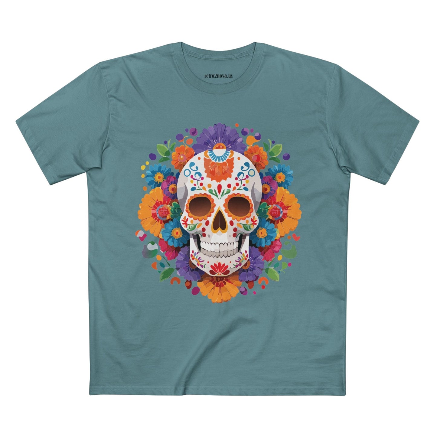 Skull Shirt Unisex Skeleton Tee Premium Cotton Art Design Original By Retro2Nova Artwork