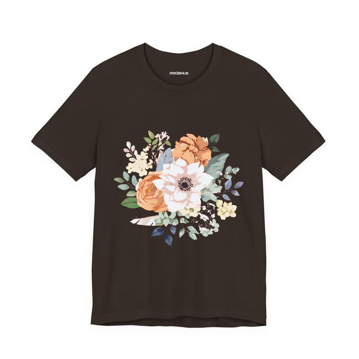 Floral Graphic Unisex Cotton Bella+Canvas Tee with Flowers Design ab9