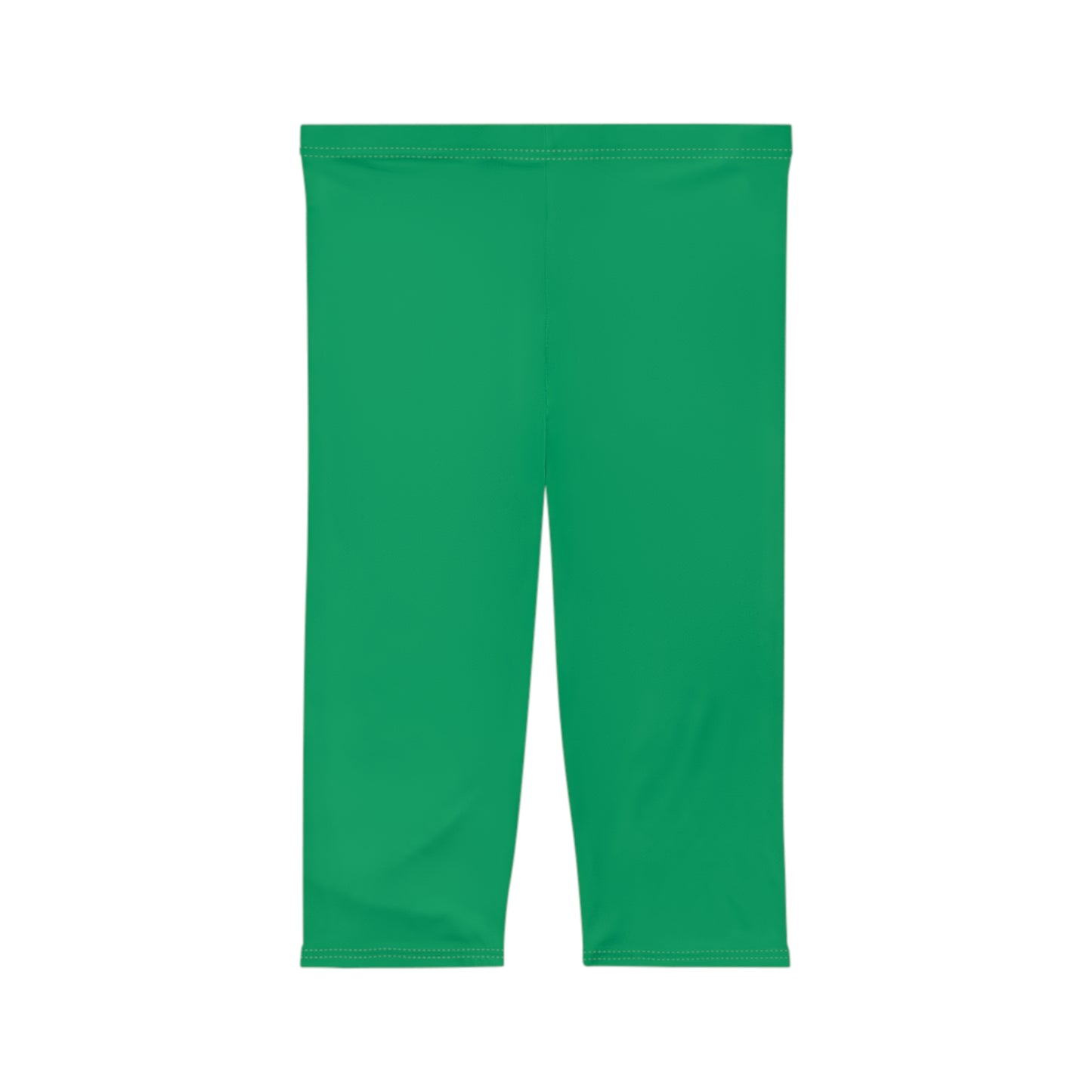 Jungle Green Color Women's Brushed Suede Poly Span Casual Capri Leggings XS-2XL