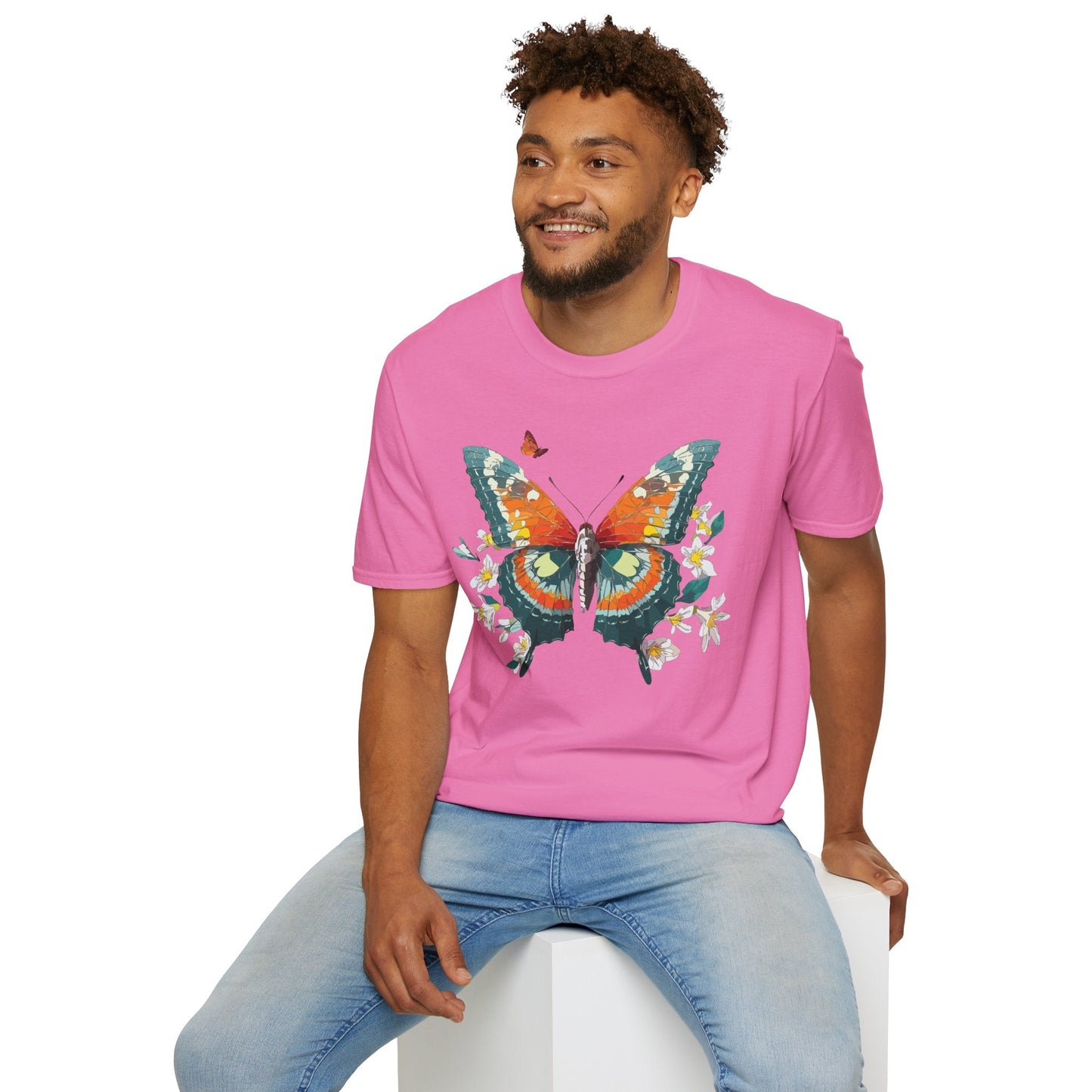 Butterfly T Shirt Unisex Softstyle Gildan 64000 100 Percent Ring Spun Cotton Monarch Tee