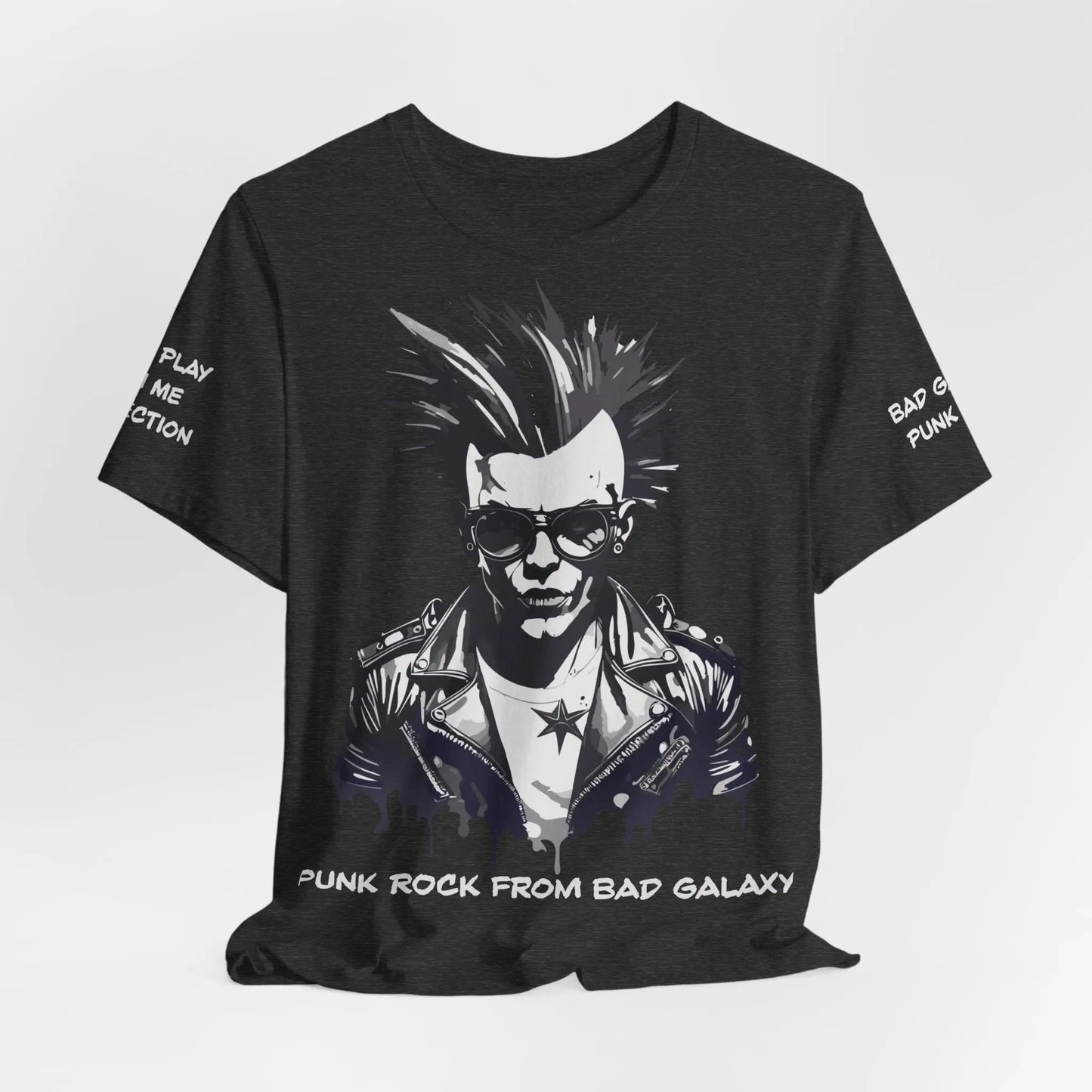 Bad Galaxy Punk Rock Tee Shirt Lightweight Fabric Made To Order 100 Percent Cotton Eco Friendly Inks