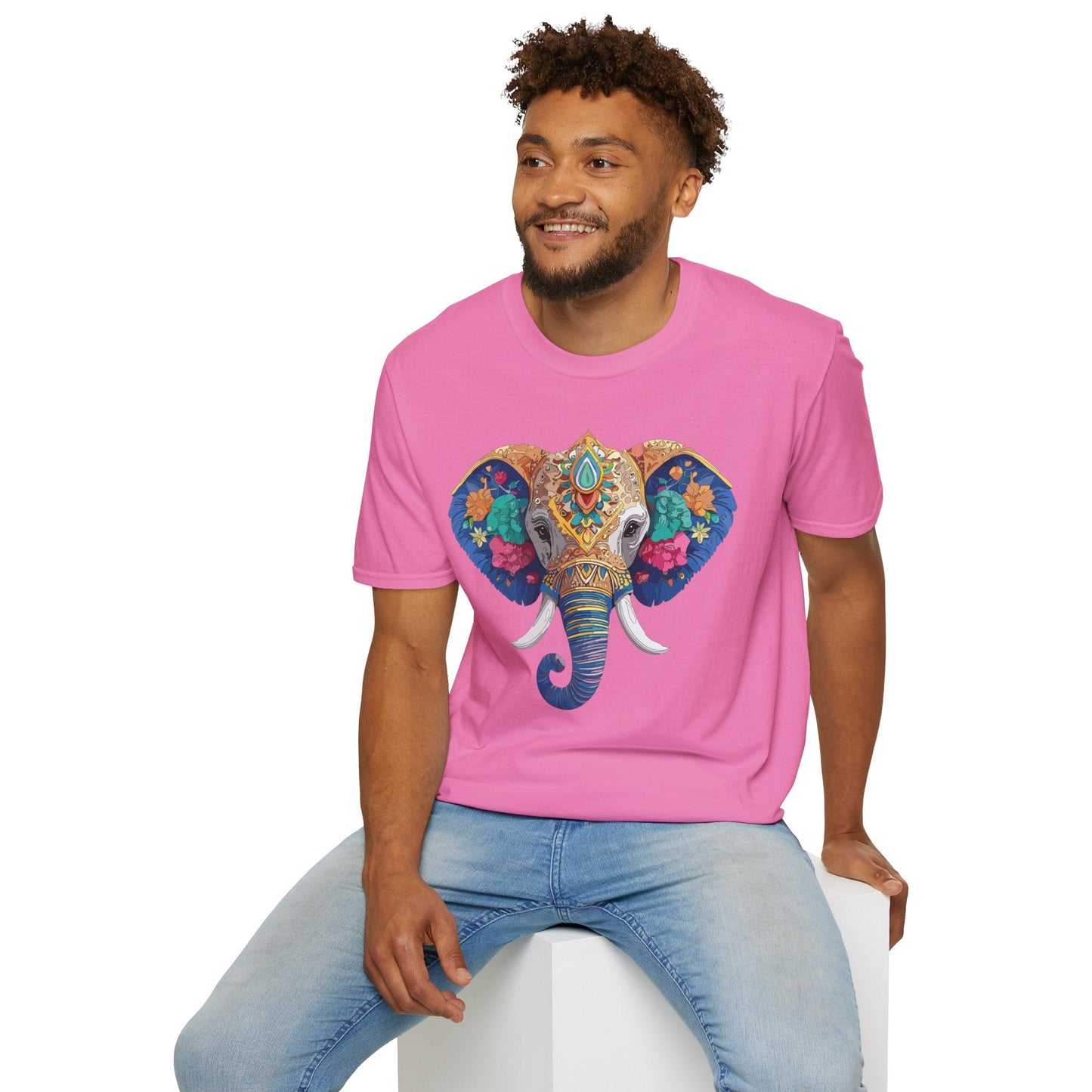 Elephant T Shirt Unisex Gildan Softstyle 64000 100 Percent Cotton Graphic Animal Tee