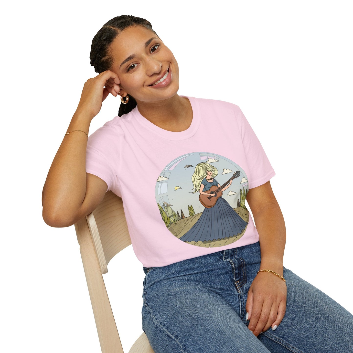 Womens Graphic T Shirt Art Design Tee Softstyle Cotton Ring-Spun Unisex Short Sleeve