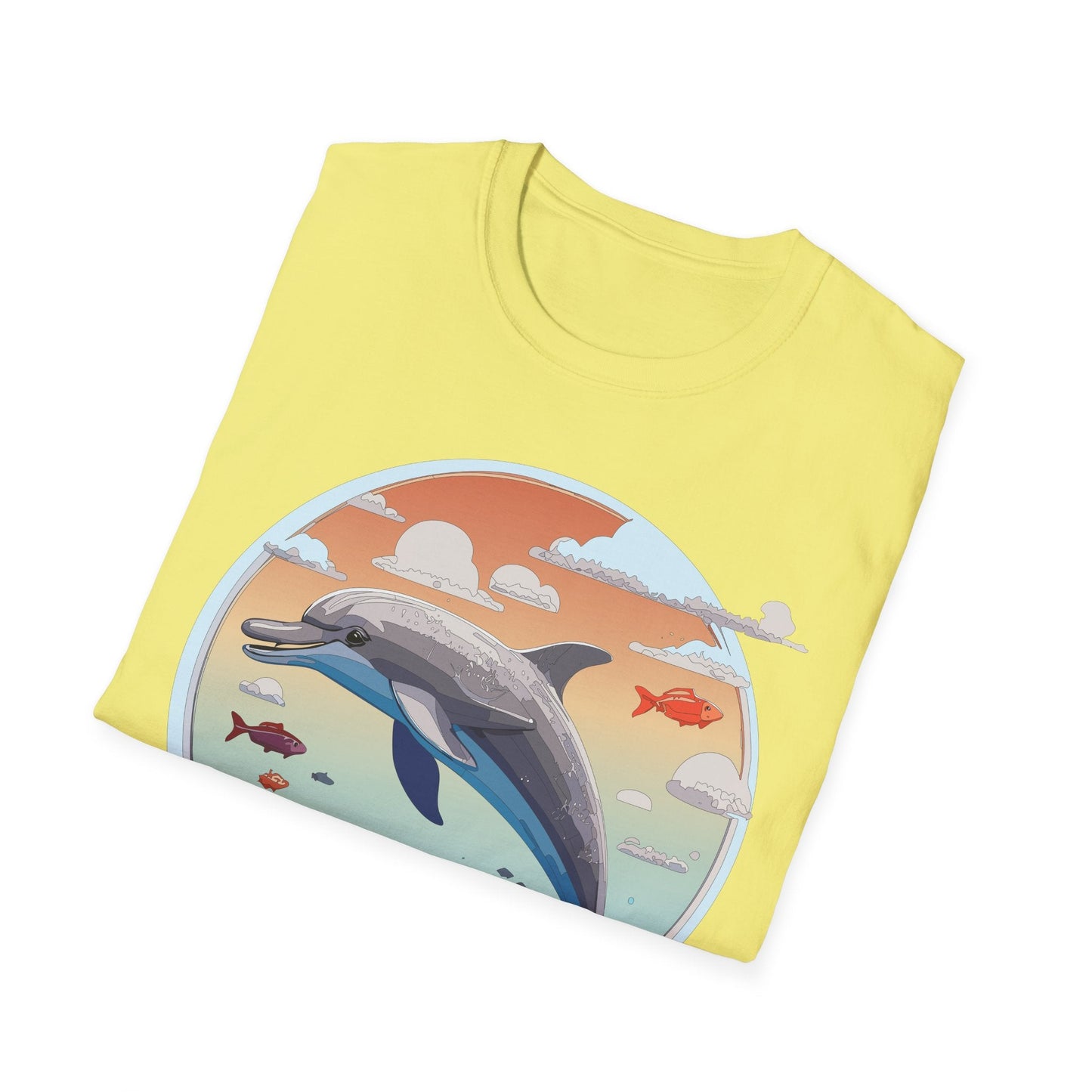 Dolphin Shirt Unisex Gildan Softstyle Cotton Tee For Men Women Dolphin Fish Animal Shirt