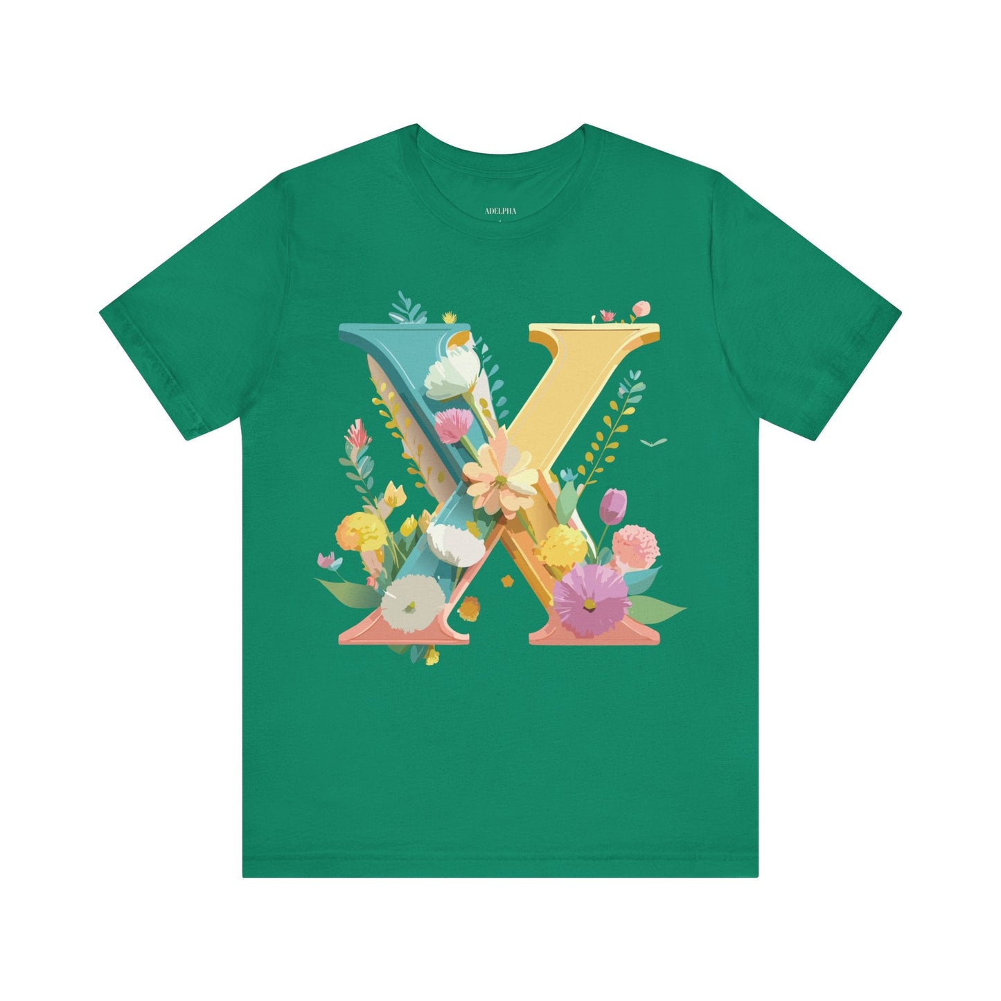 Letter X Shirt Unisex Graphic Tee Adelpha Vintage Inspired Artwork Short Sleeve Edition