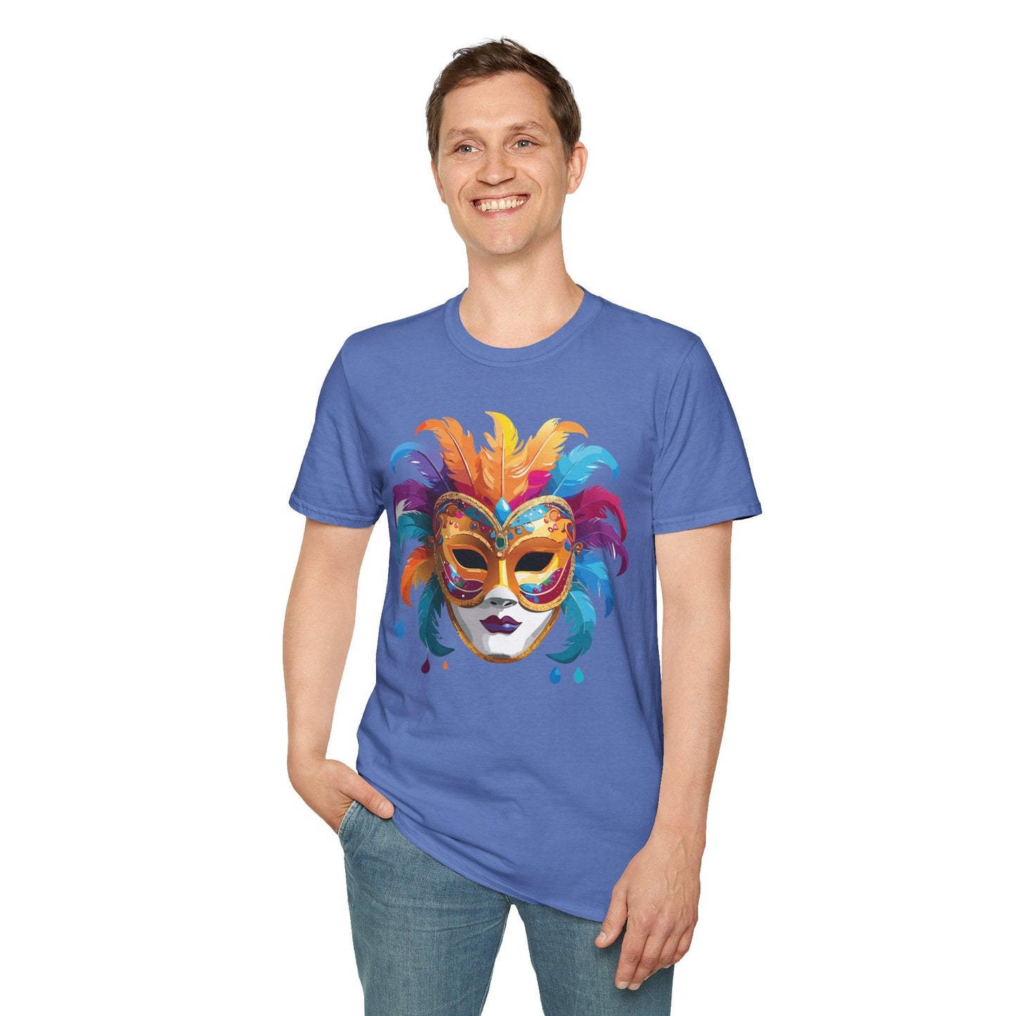 Mask Graphic Unisex Cotton Masquerade Design Artwork Tee 28