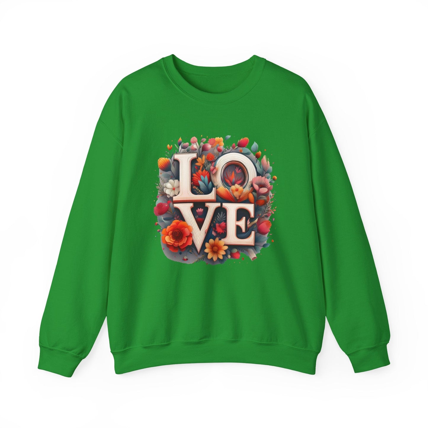 Floral Love Valentines Day Sweatshirt Unisex Crewneck Love Flower Gift Idea Cozy Everyday Wear