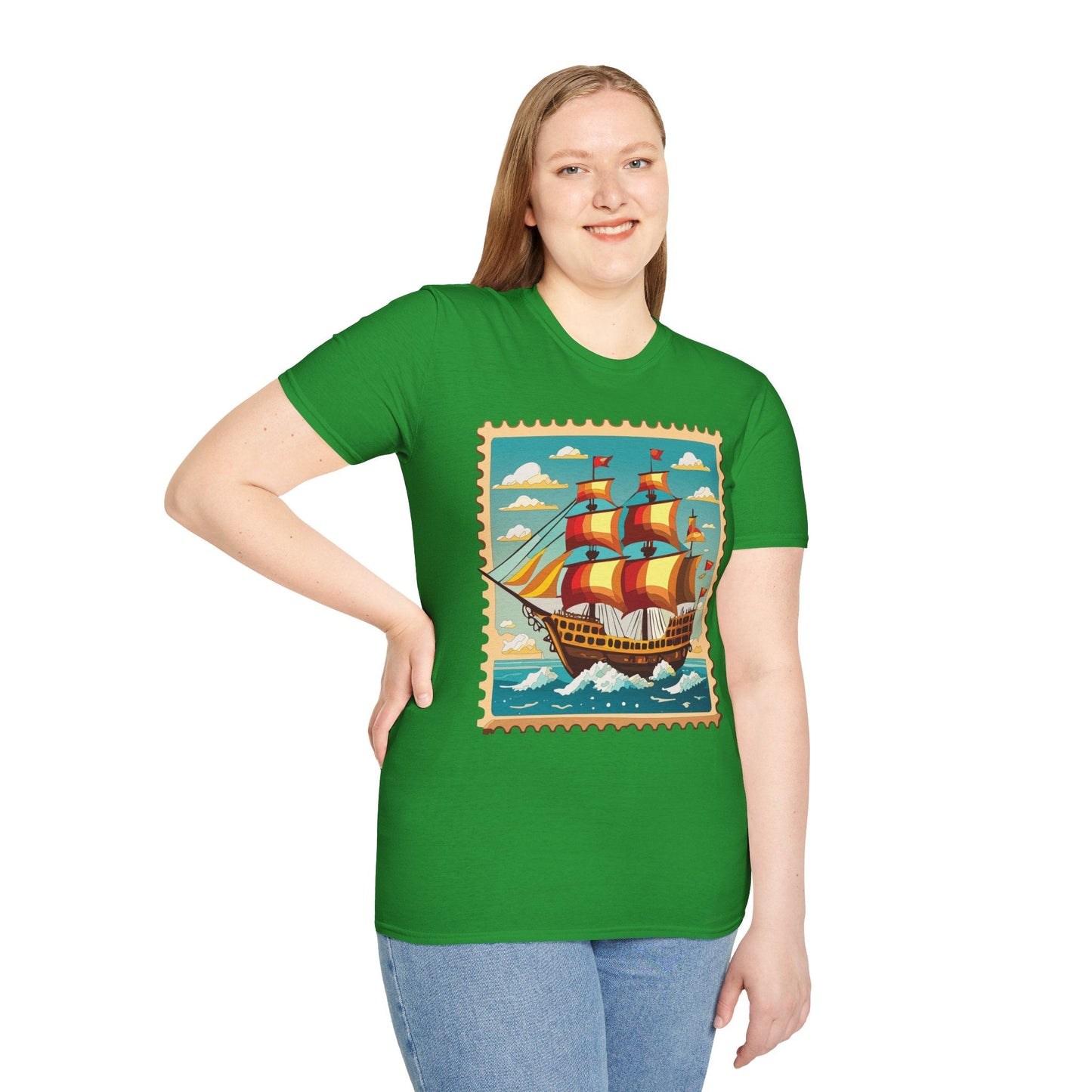 Unisex Softstyle Short Sleeve T Shirt Gildan 64000 Ring Spun Cotton Vessel Ship Frigate Tee