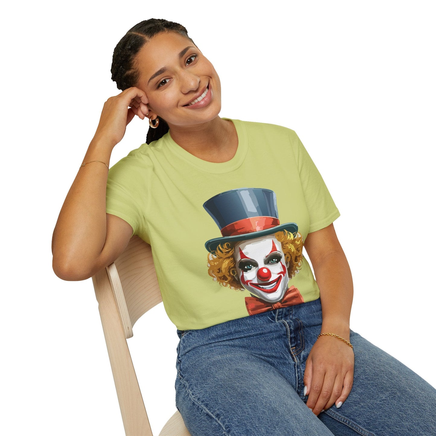Clown Shirt T Shirt With Clown Funny Man Circus Shirt Scary Man Tee Unisex Gildan Softstyle 64000