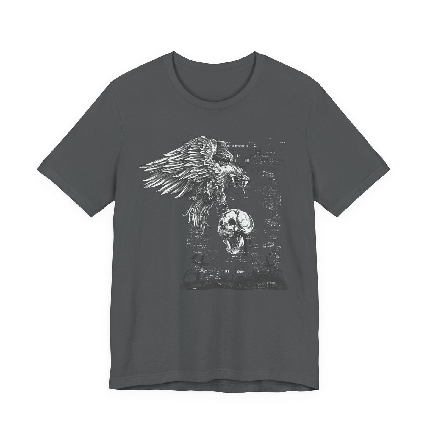 Raven and Skull Illustration Graphic Unisex Cotton T-Shirt r19