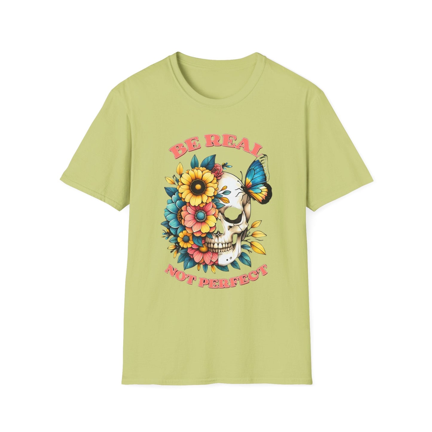 Gildan Skull Tee Shirt Unisex Skeleton Print Tee 100 Percent Ring Spun Cotton Softstyle