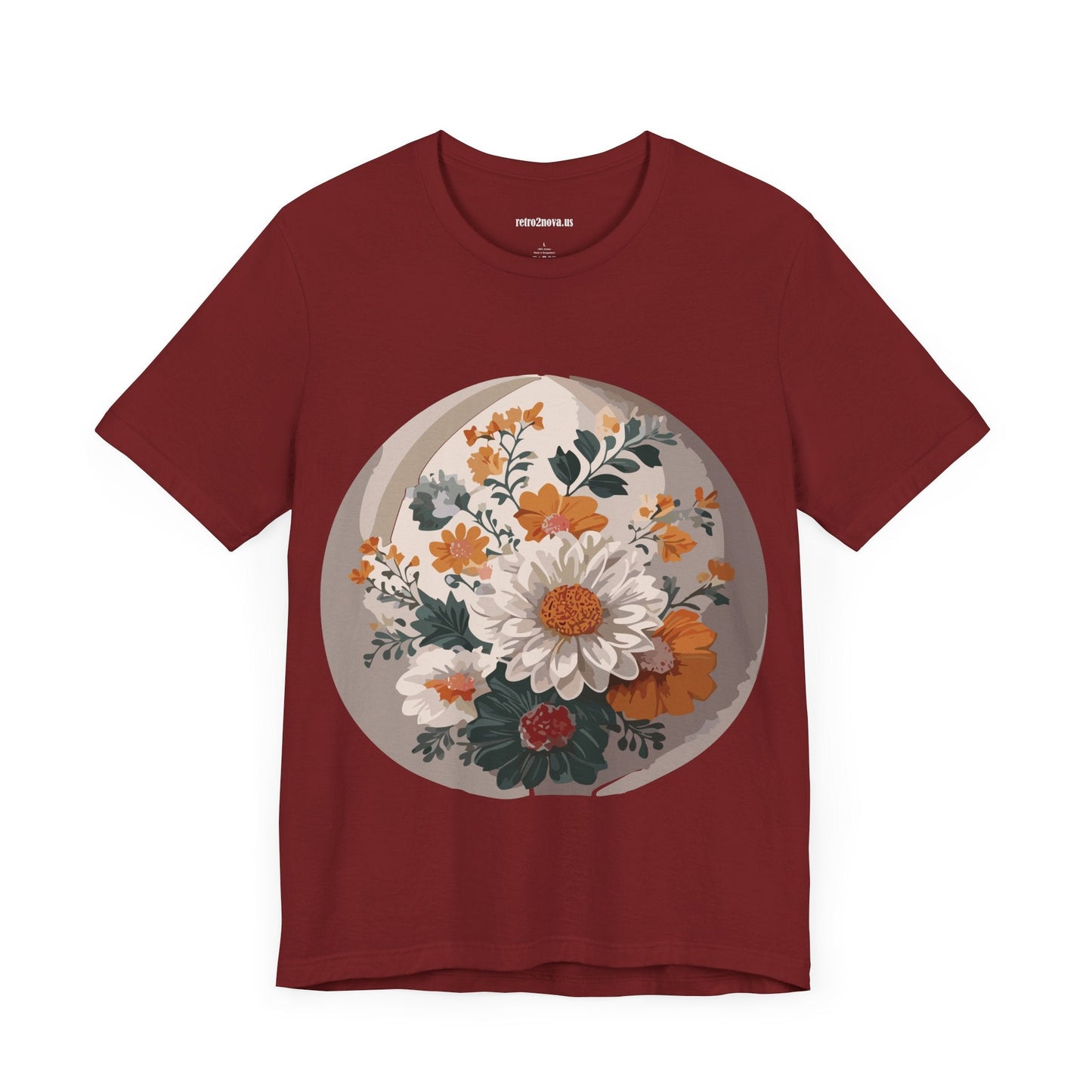 Retro2Nova Floral Shirt Unisex Jersey Short Sleeve Tee From Flowers Collection Free Shipping