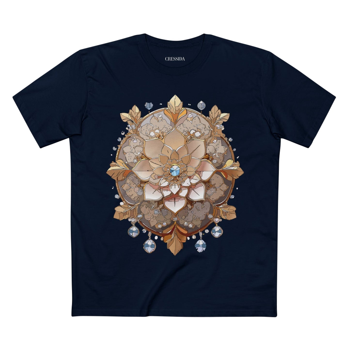 Floral Graphic T-Shirt Unisex 100 Cotton Art Design with Antique Flowers Tee 17