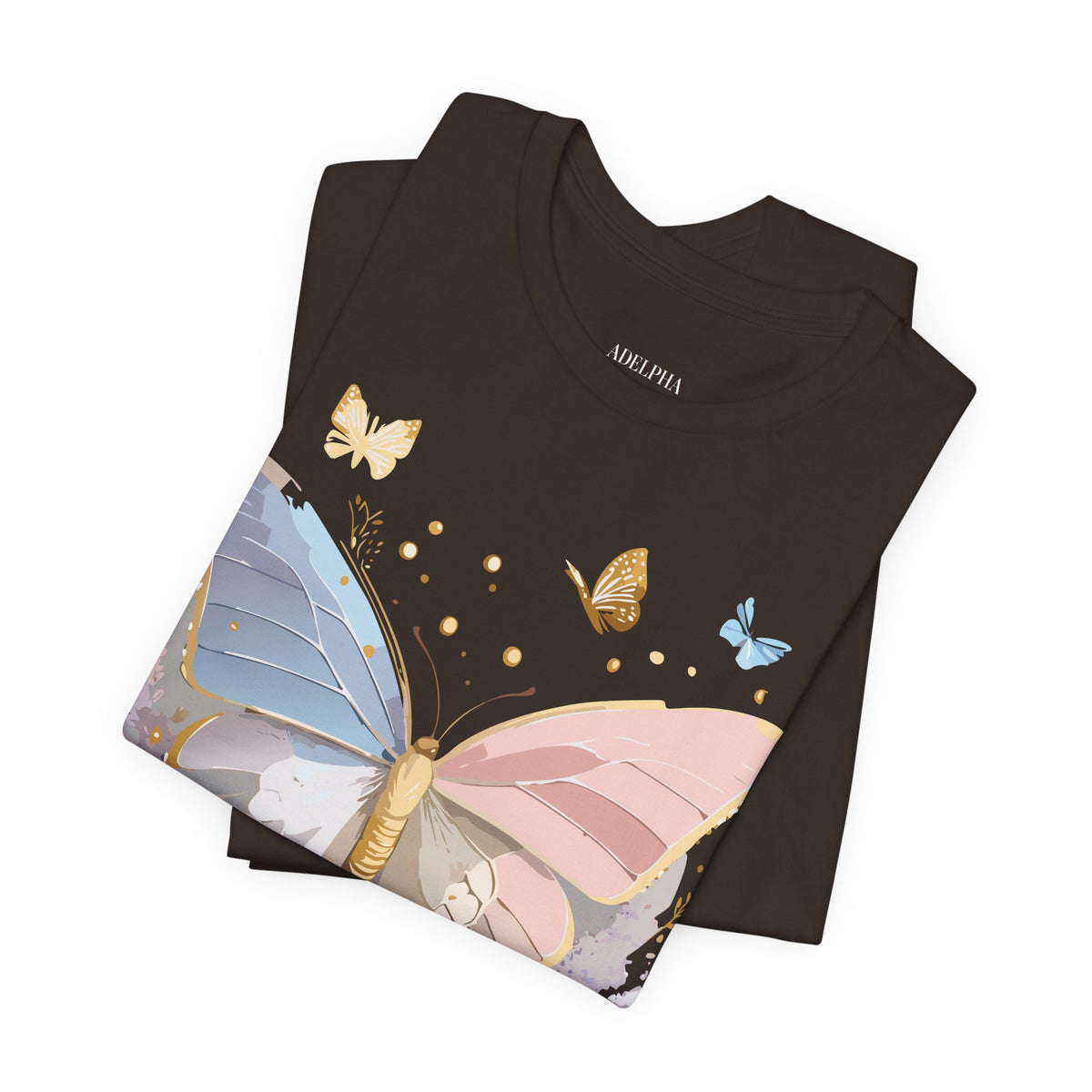 Butterfly Graphic Unisex Cotton Bella+Canvas Tee with Art Design n47