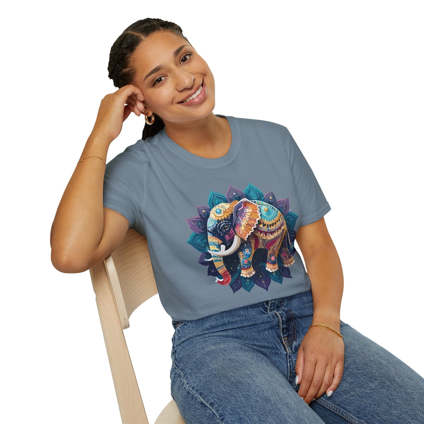 Elephant T Shirt Unisex Softstyle Cotton Tee Gildan 64000 Comfortable Everyday Wear