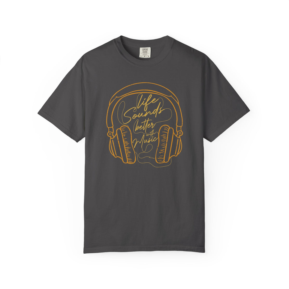 Life Sounds Better with Music T-shirt Headphones Graphic Unisex Cotton Tee Comfort Colors