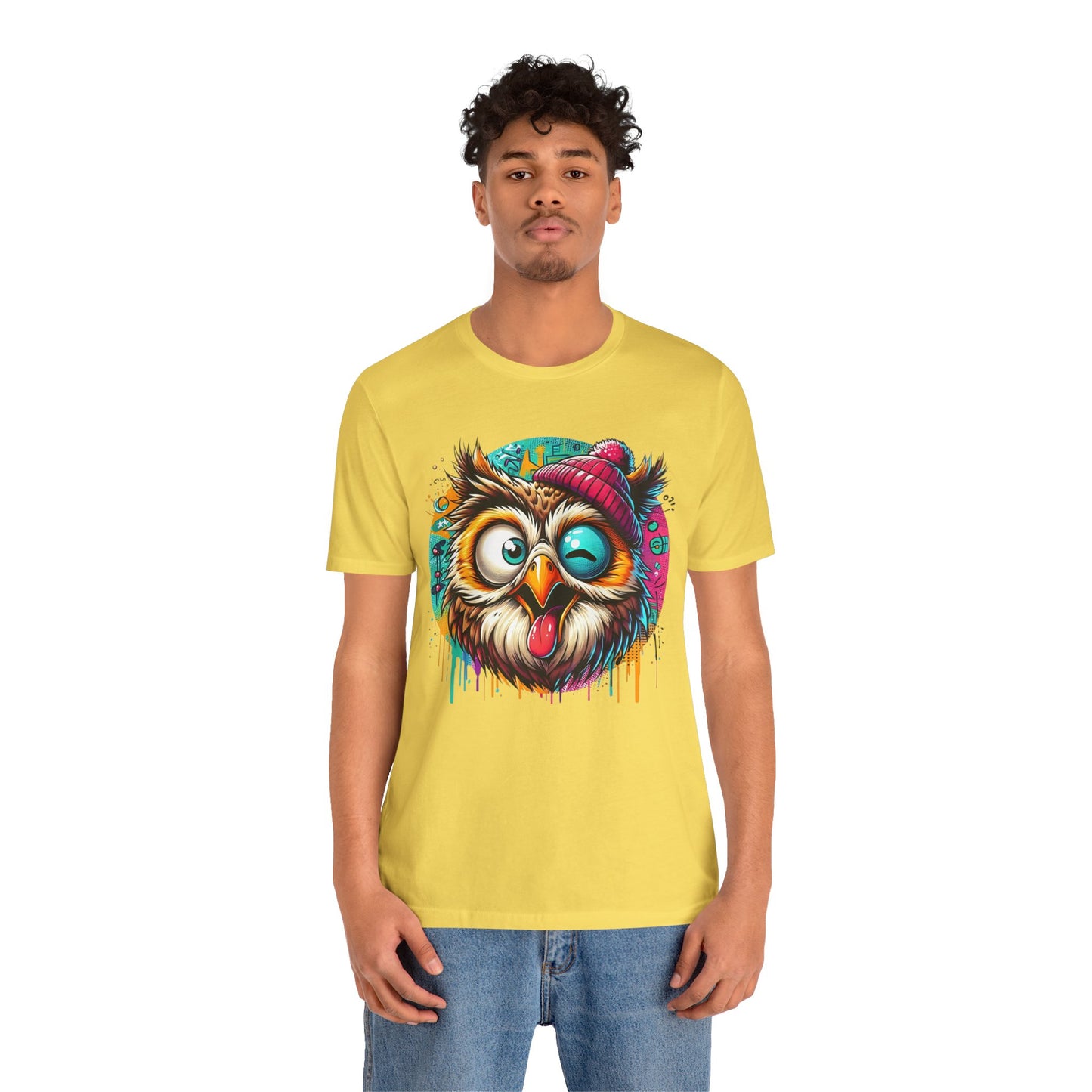 Colorful Owl Graphic Tee, Fun Owl Shirt, Funny Bird Shirt, Cute Cartoon Tees, Animal T-Shirt, Animal Tees, Art Design T-Shirt
