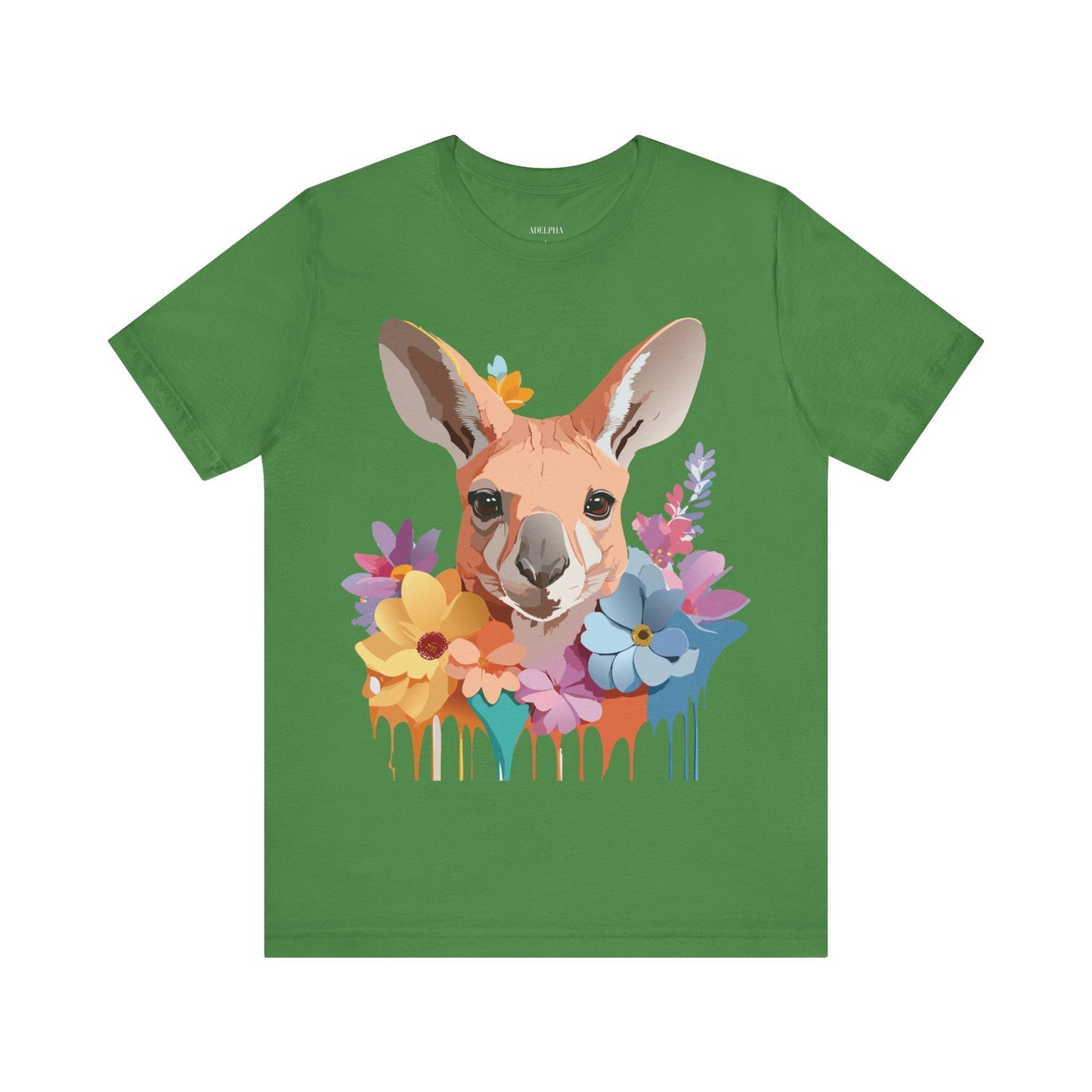 Adelpha Unisex Graphic Tee Kangaroo Art Design Short Sleeve Shirt Premium Vintage Inspired Comfort