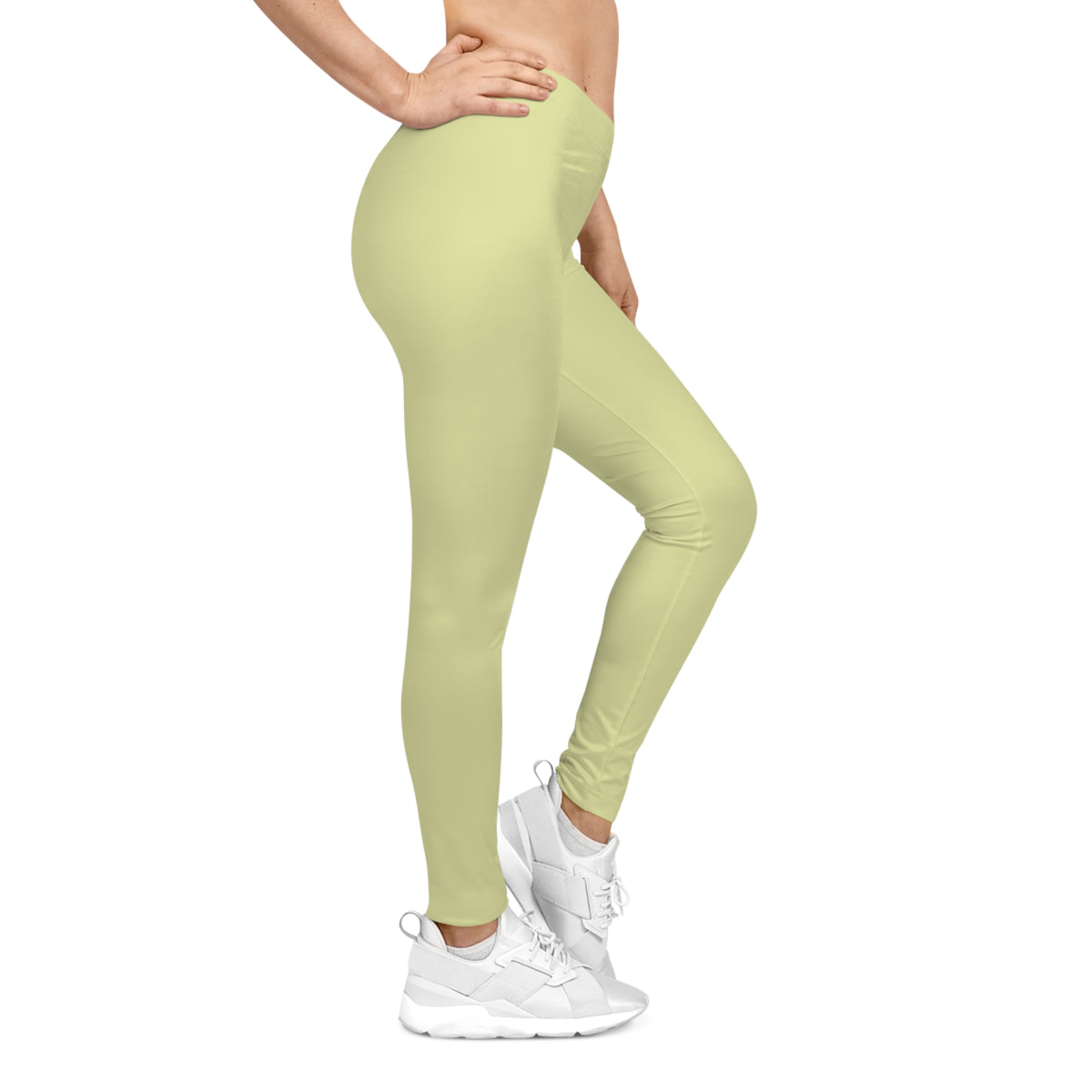 Spring Yellow Color Women's Poly-Span Casual Leggings XS-2XL
