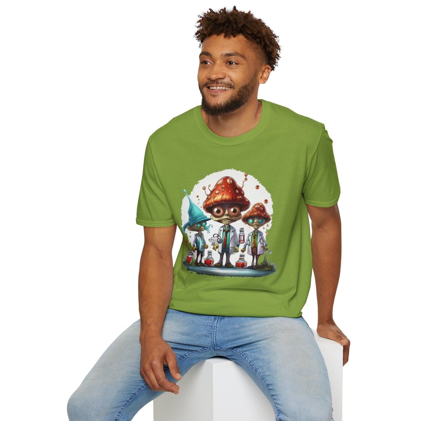 Mashroom Tee Shirt Unisex Funny Mashroom Design Cotton Tee Gildan Softstyle 64000