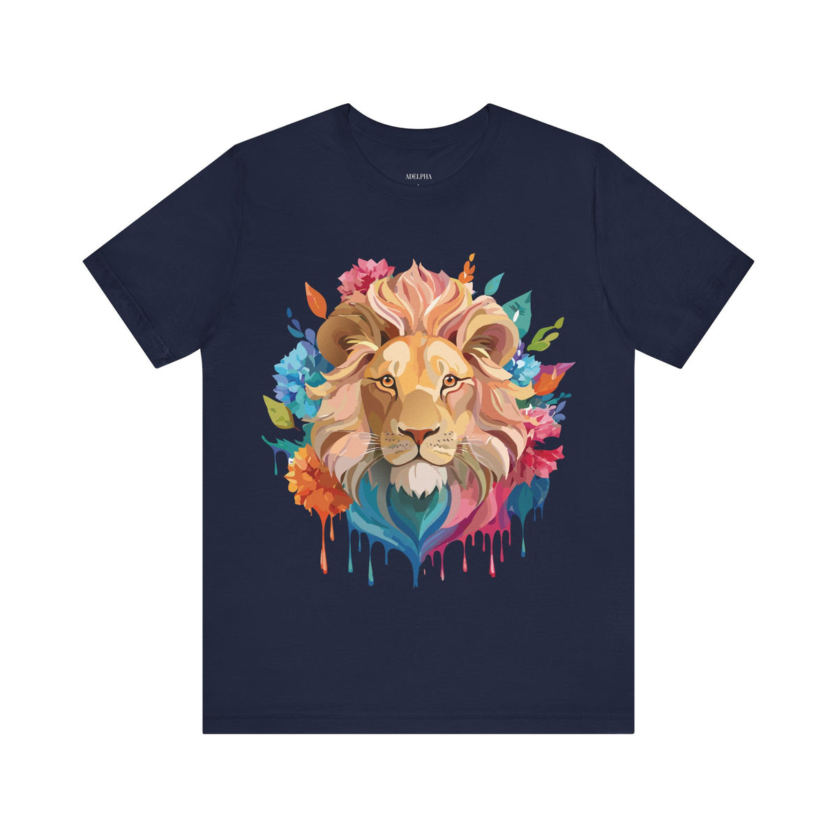 Lion Graphic Unisex Cotton Bella+Canvas Tee with Art Animal Design e42