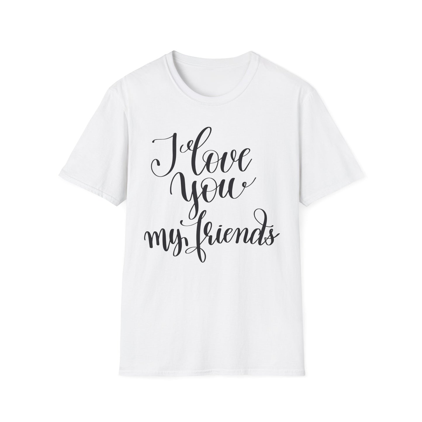 Unisex Cotton Short Sleeves Script Friendship Graphic T-Shirt