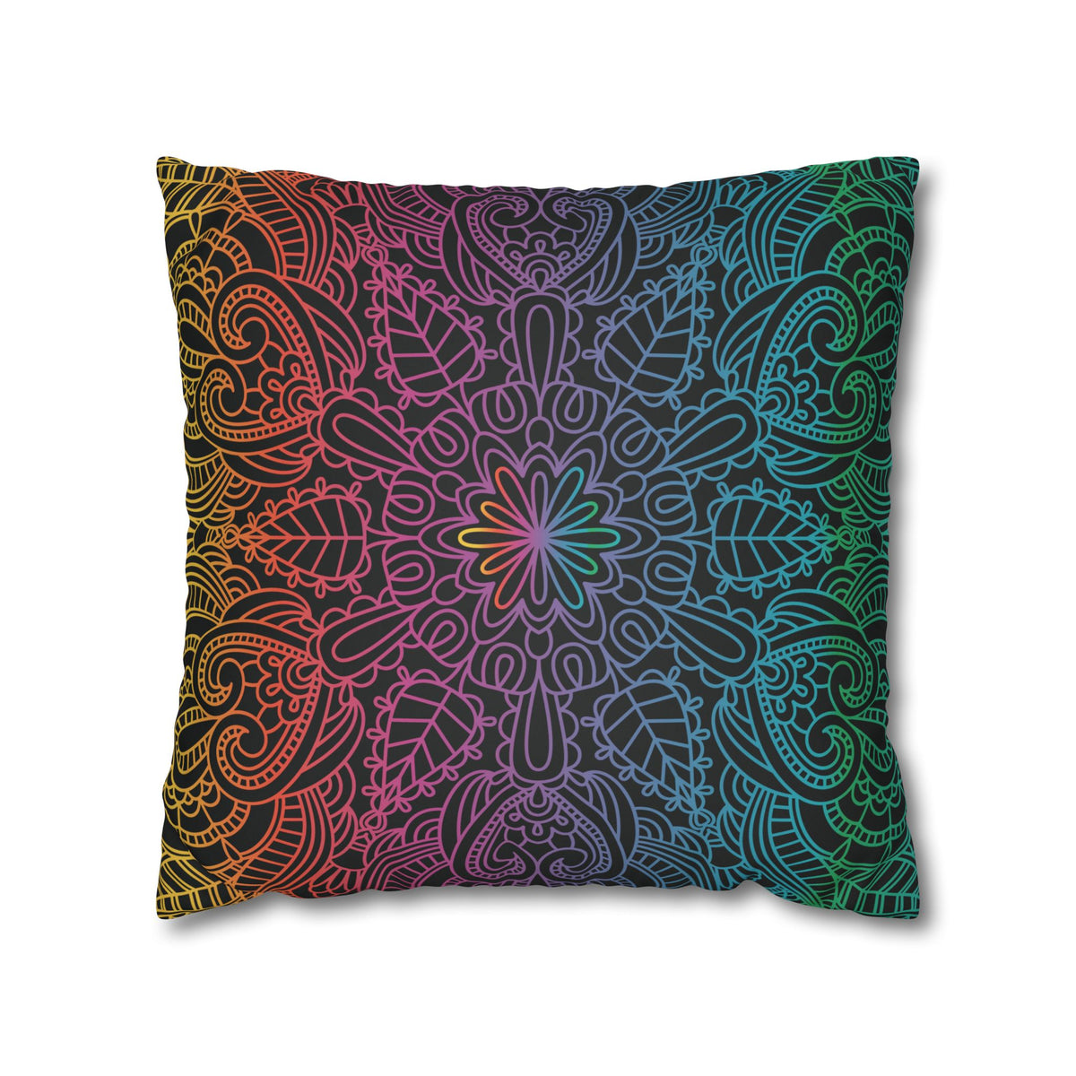 Ornament Print Pillowcase 100 Faux Suede Cover - 4 sizes: 14"-16"-18"-20" - Pillow Not Included