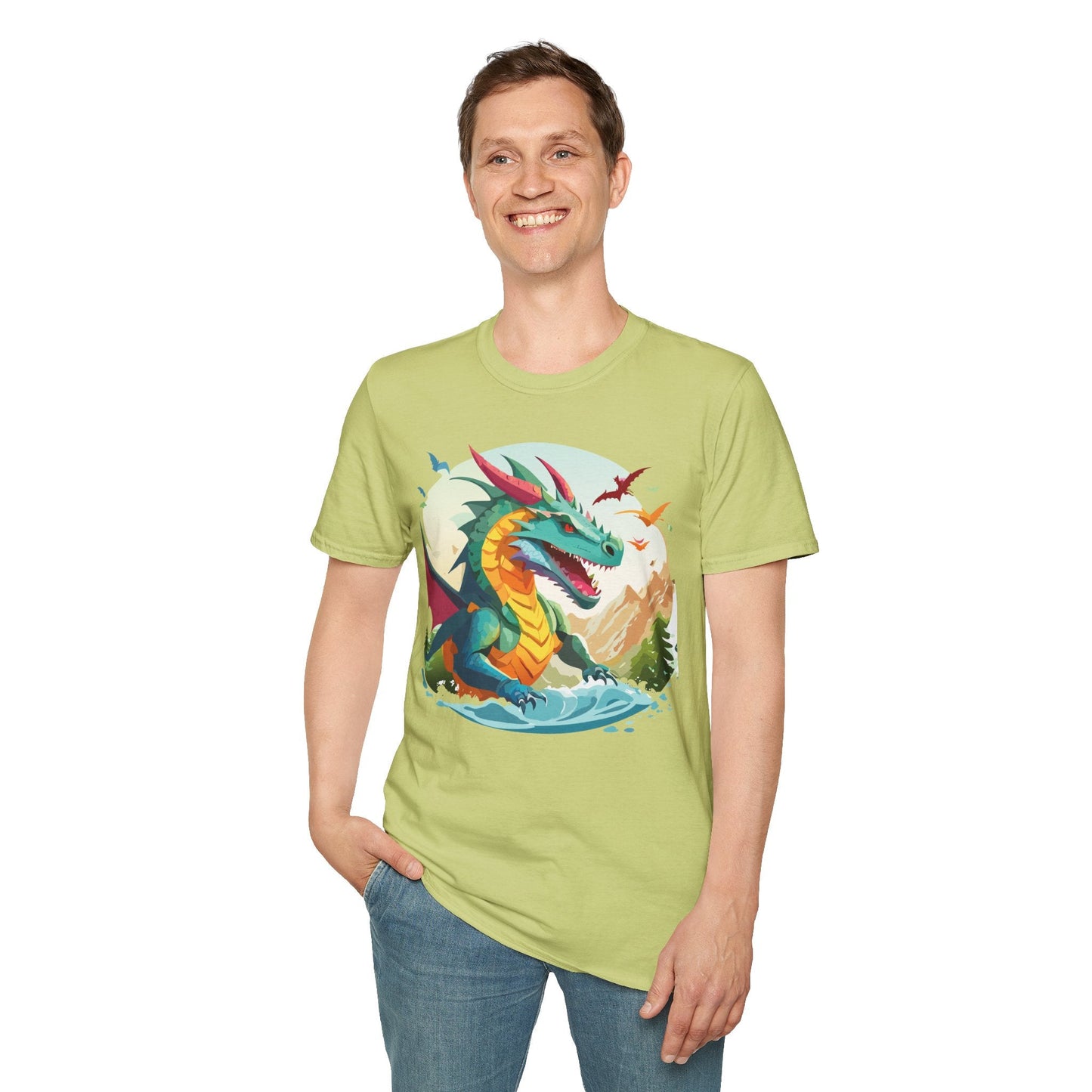 Dragon T Shirt Unisex Animal Tee Softstyle 64000 Premium 100 Percent Ring Spun Cotton