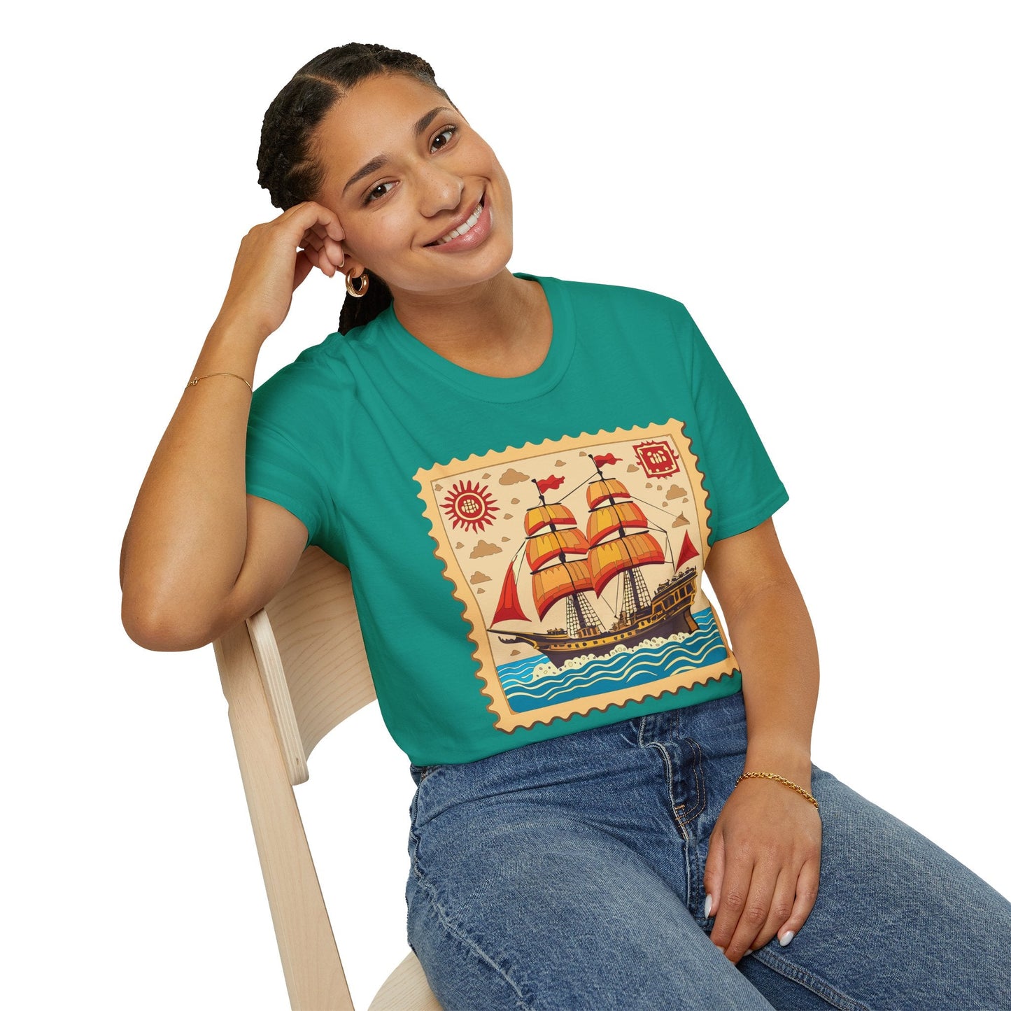 Ship T Shirts Frigate Vessel Tee Unisex Softstyle Gildan 64000 100 Percent Ring Spun Cotton