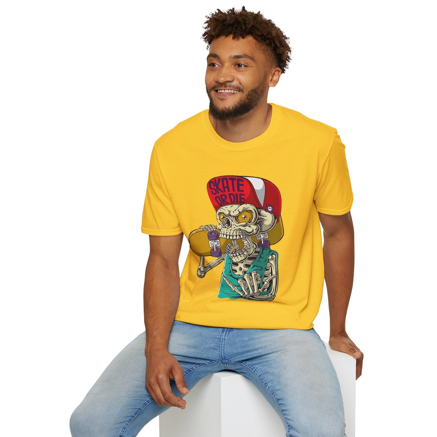 Skull T Shirt Skeleton Tee Unisex Softstyle Cotton Gildan 64000 Graphic Tee For Everyday Wear