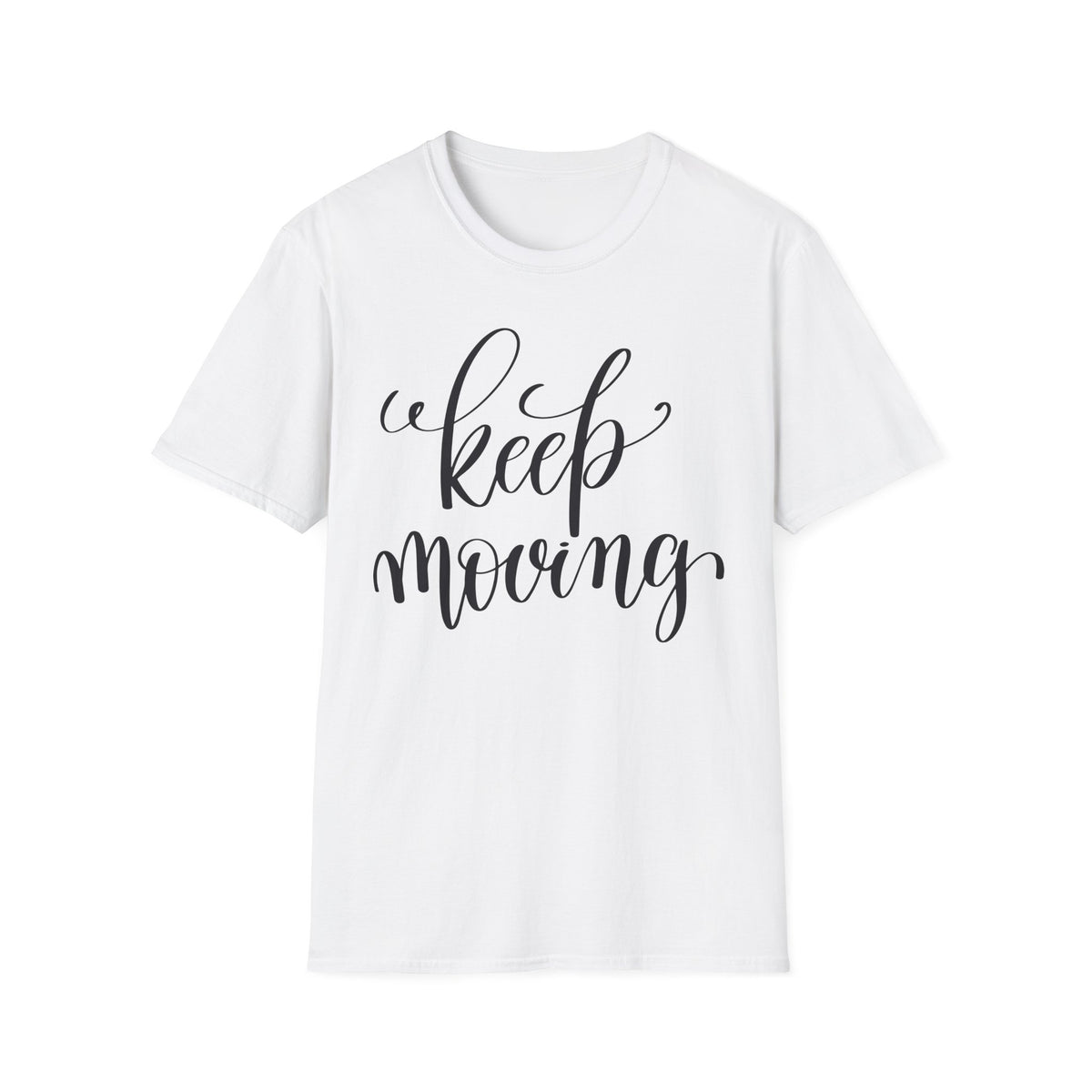 Keep Moving T-Shirt Unisex Cotton Short Sleeves Inspirational Script Workout Tee