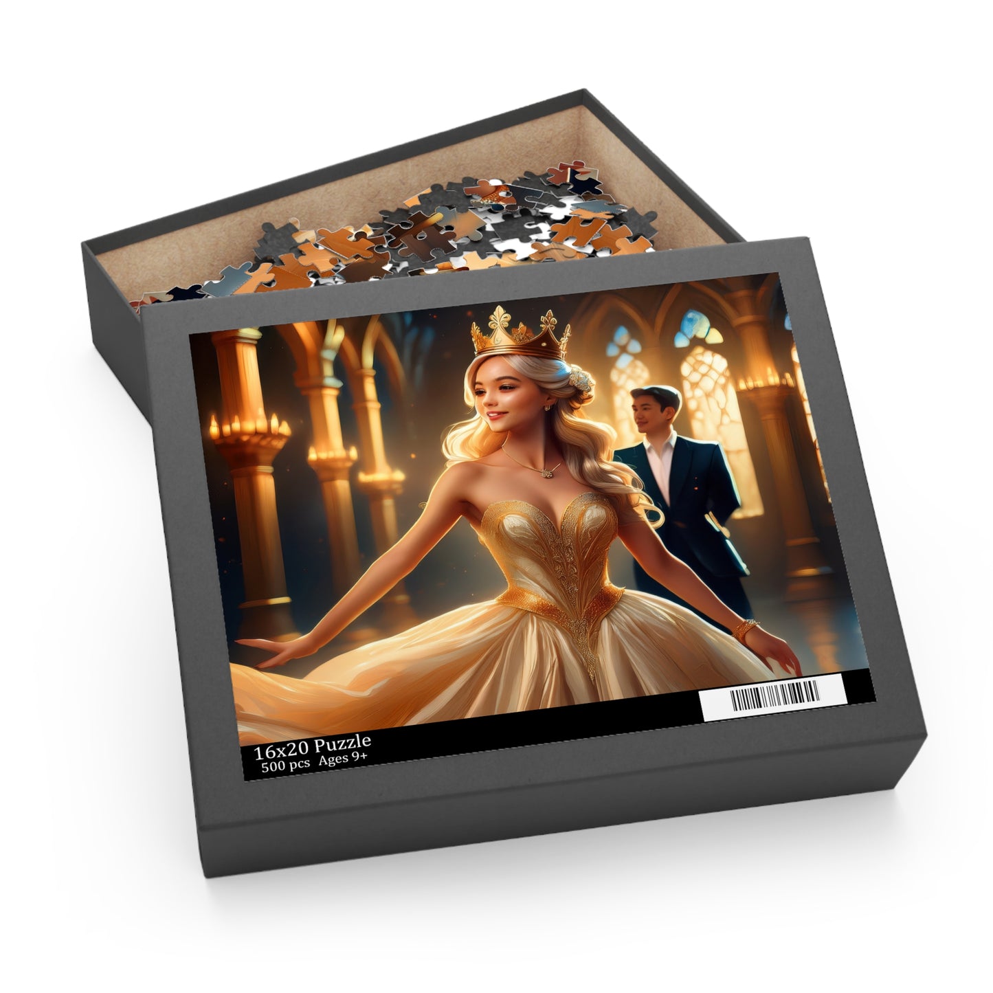 Prince and Princess Puzzle 500-Chipboard Pieces in Box | Kids Puzzles Size: 16" x 20",  Ages 9+ and Family pn38