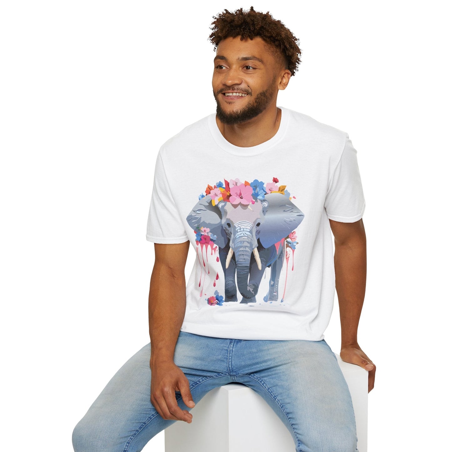 Elephant Graphic T Shirt Unisex Animals Tee Softstyle 64000 Gildan Comfort Breathable