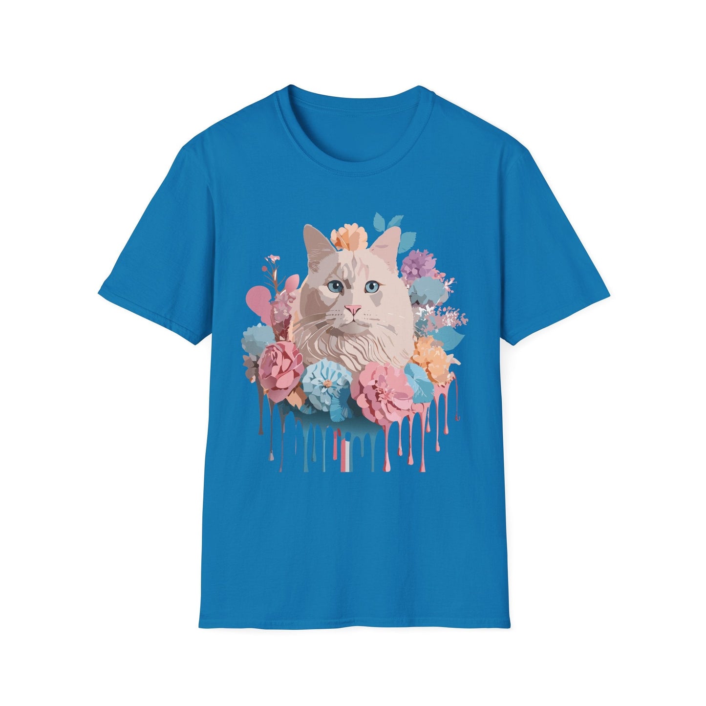 Cat Shirt Unisex Short Sleeve Cat Tee Kitten Design Gildan Softstyle 64000 Tee