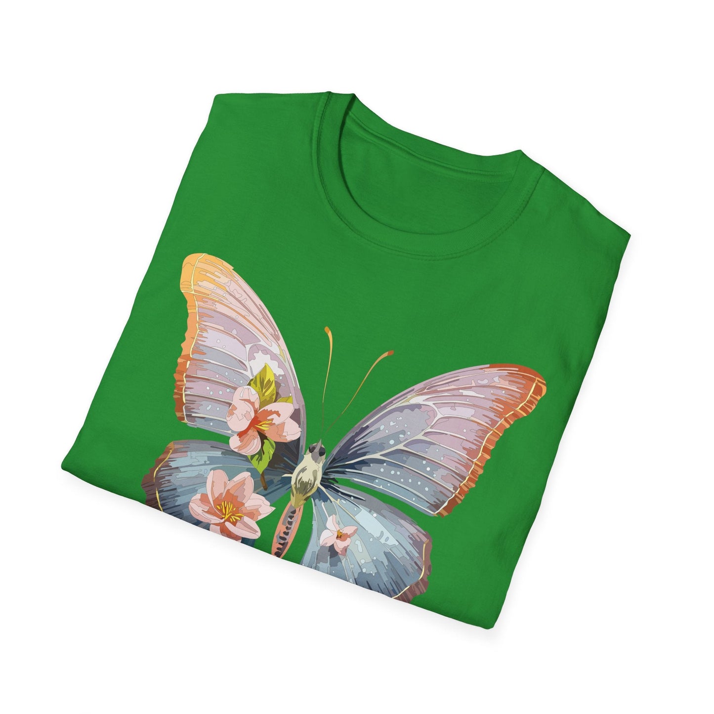 Butterfly Print T Shirt For Men Women Unisex Monarch Design Softstyle Cotton Tee