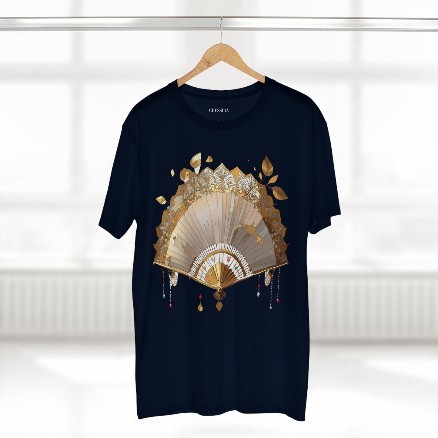 Antique Fan Graphic Design T-Shirt Unisex 100 Cotton Floral Carnival Artwork Tee 12