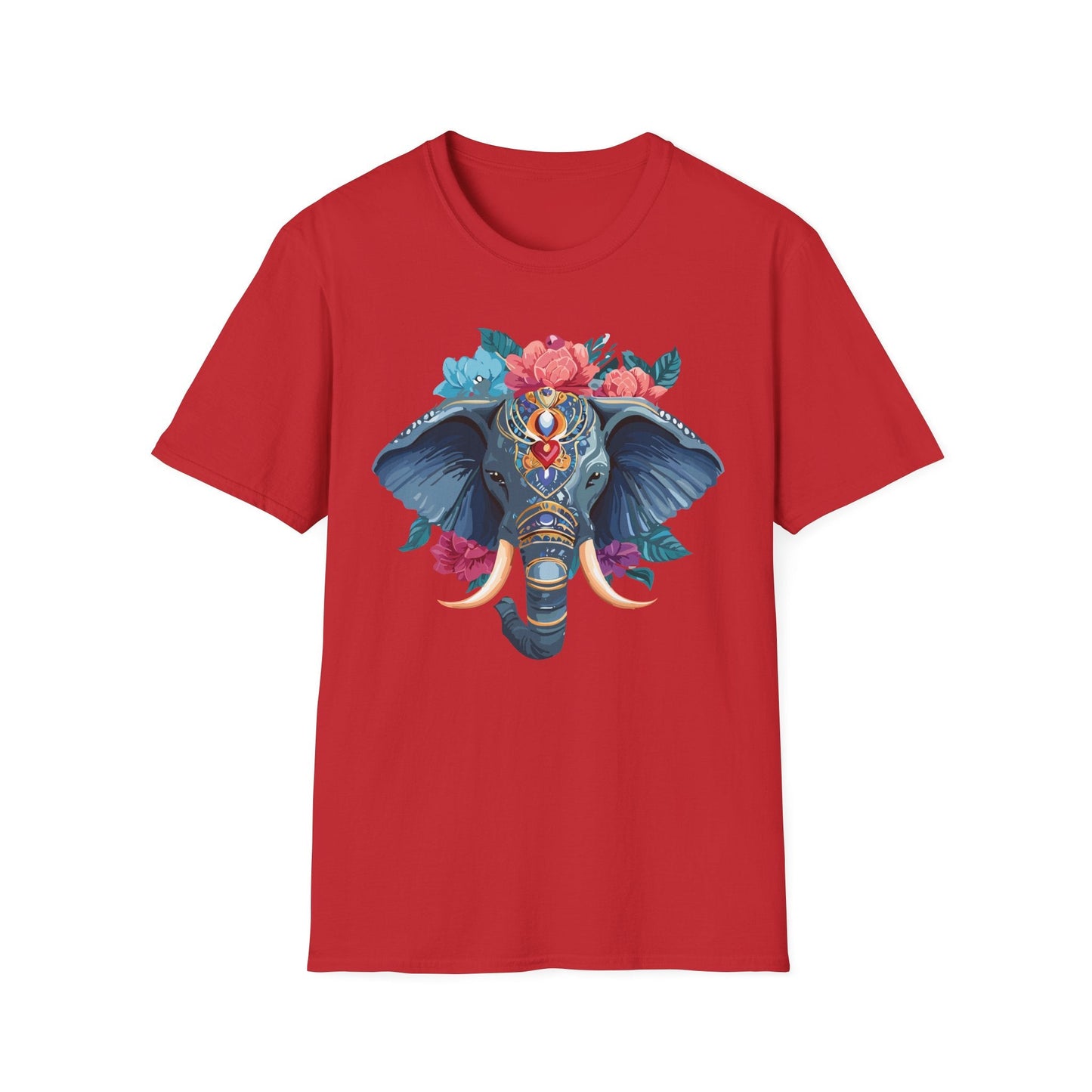Elephant T Shirt Unisex Softstyle Tee Gildan 64000 100 Percent Ring Spun Cotton Fabric