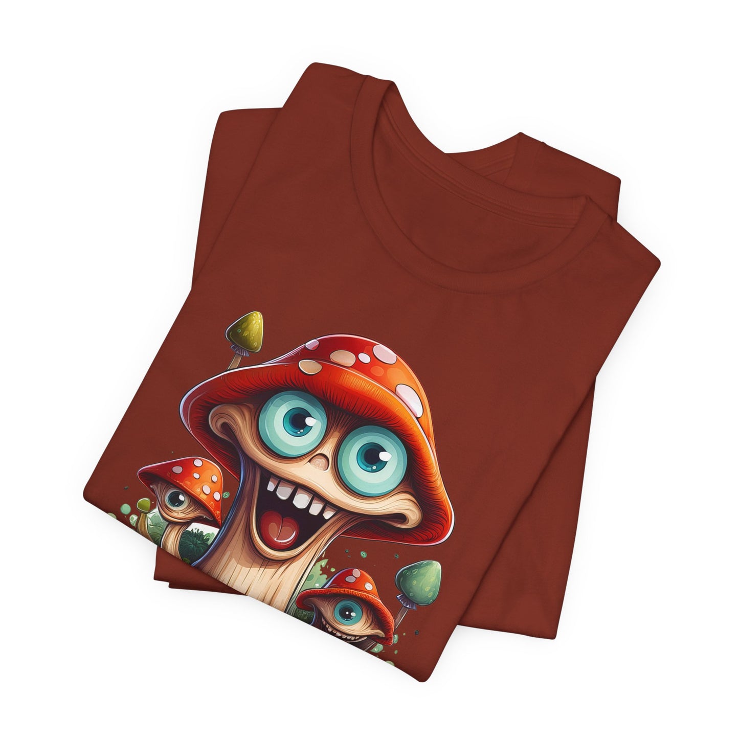Cute Mushroom Graphic Tee, Fun Cartoon Shirt, Funny Mushroom Shirt, Cute Cartoon Tees, Graphic T-Shirt, Art Design T-Shirt